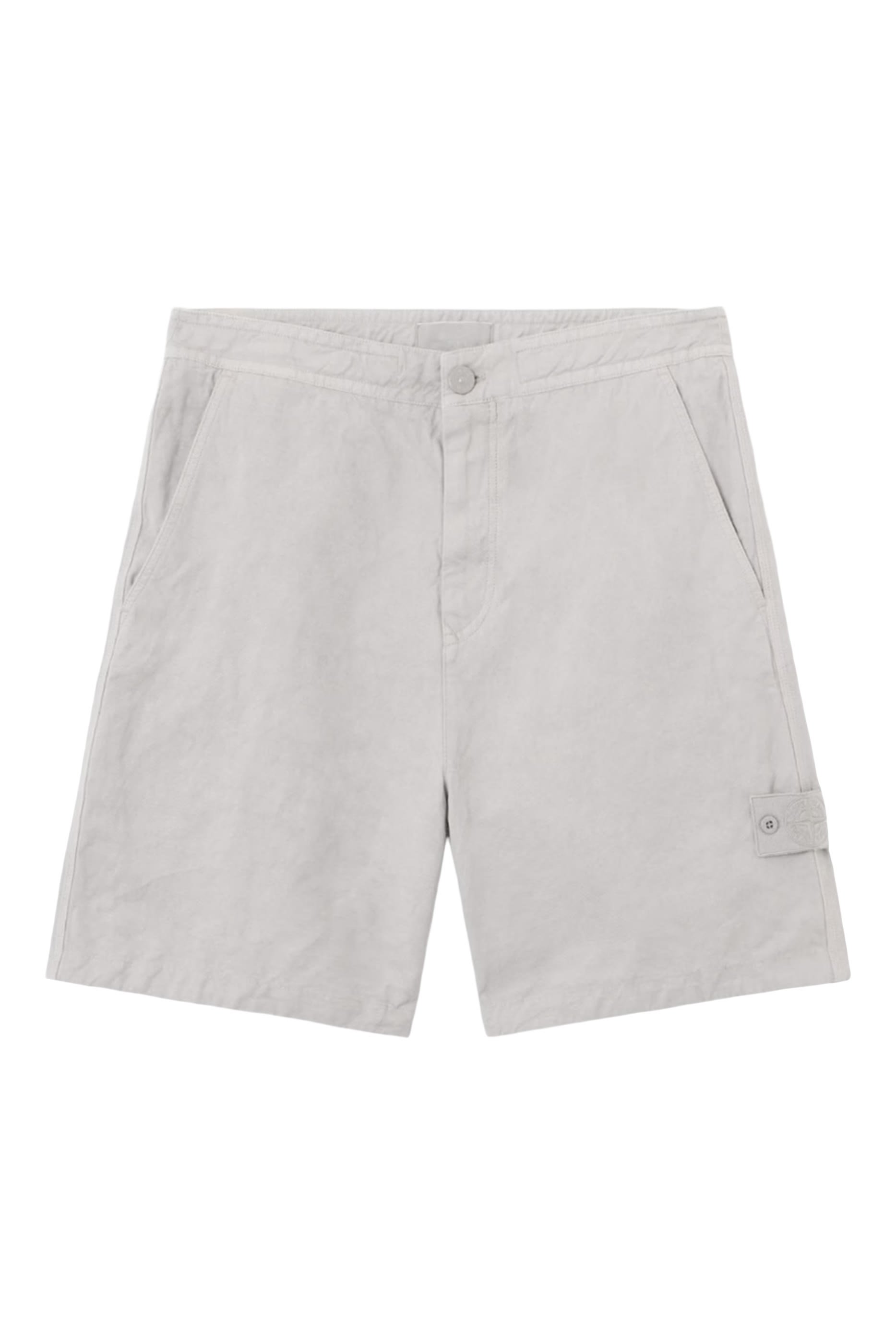Cotton Linen Canvas S.I. Ghost Bermuda Shorts