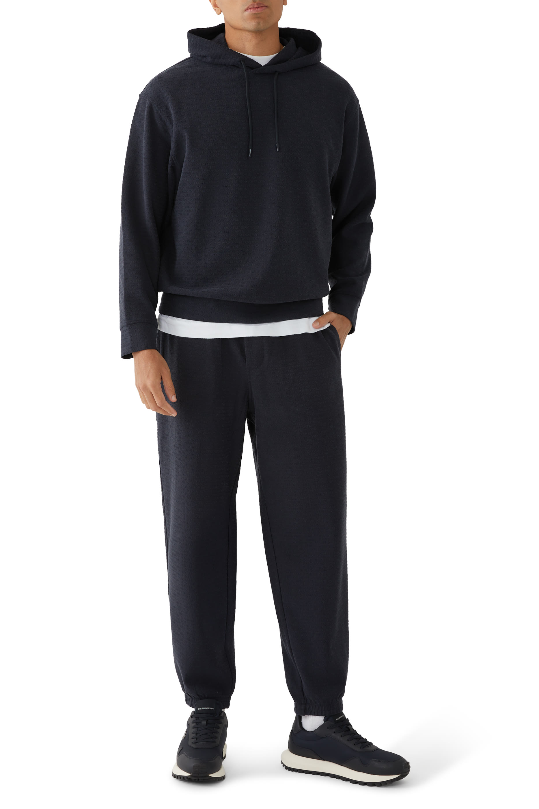 Micro EA Text Logo Drawstring Joggers