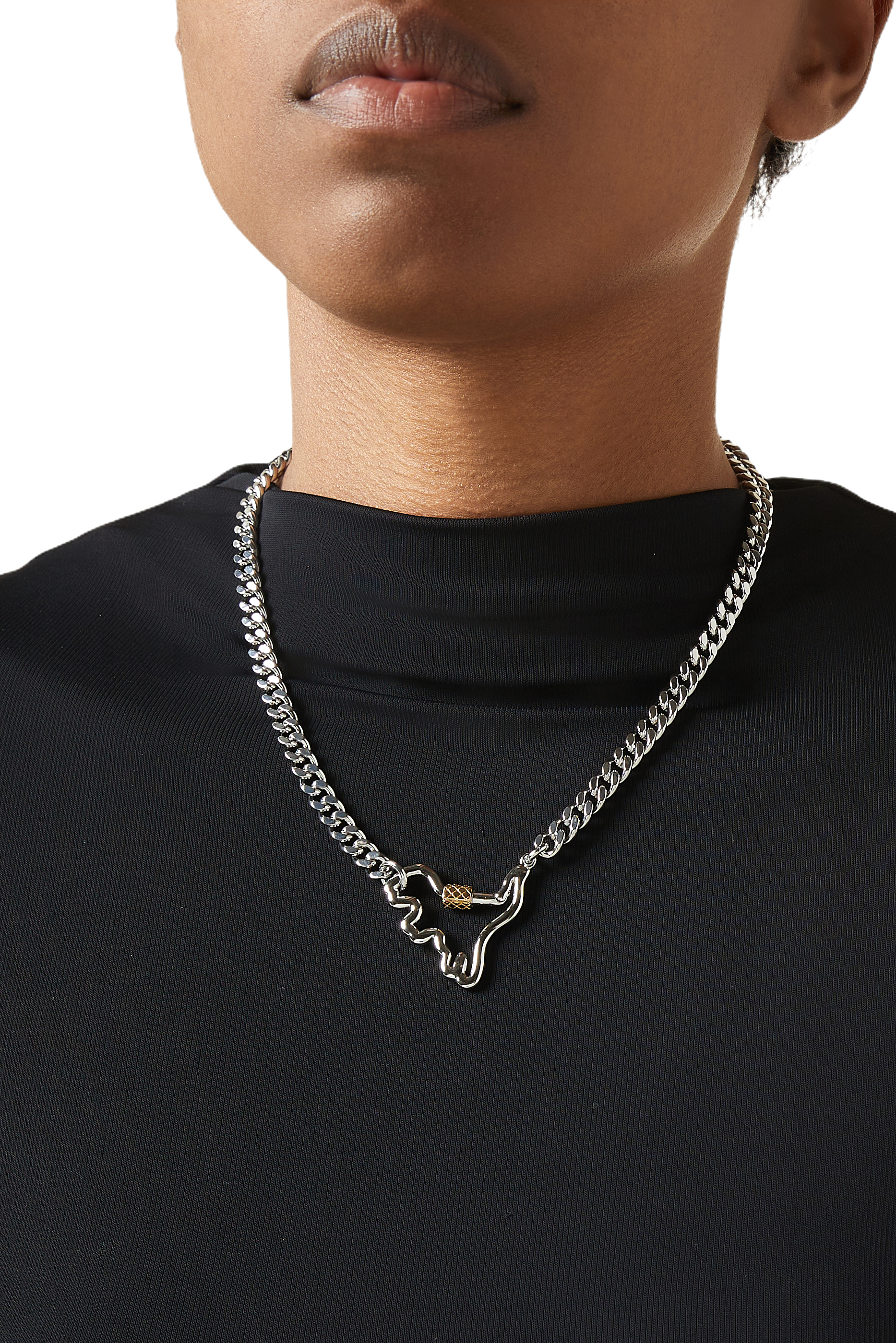 Signature Carabiner Rexy Pendant Necklace, Metal