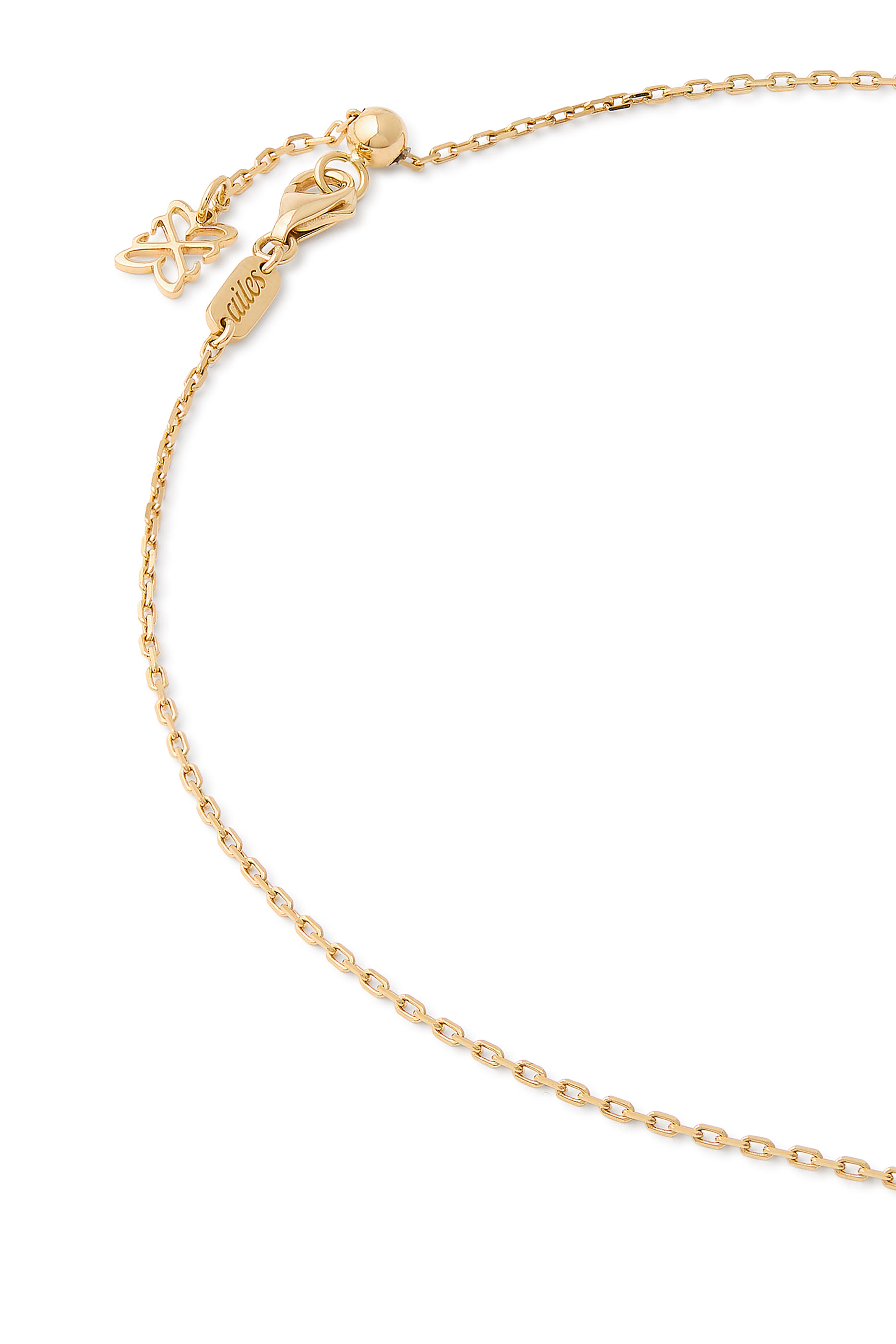 Letter &lsquo;S&rsquo; Mini Necklace, 18k Yellow Gold & Enamel, Diamonds