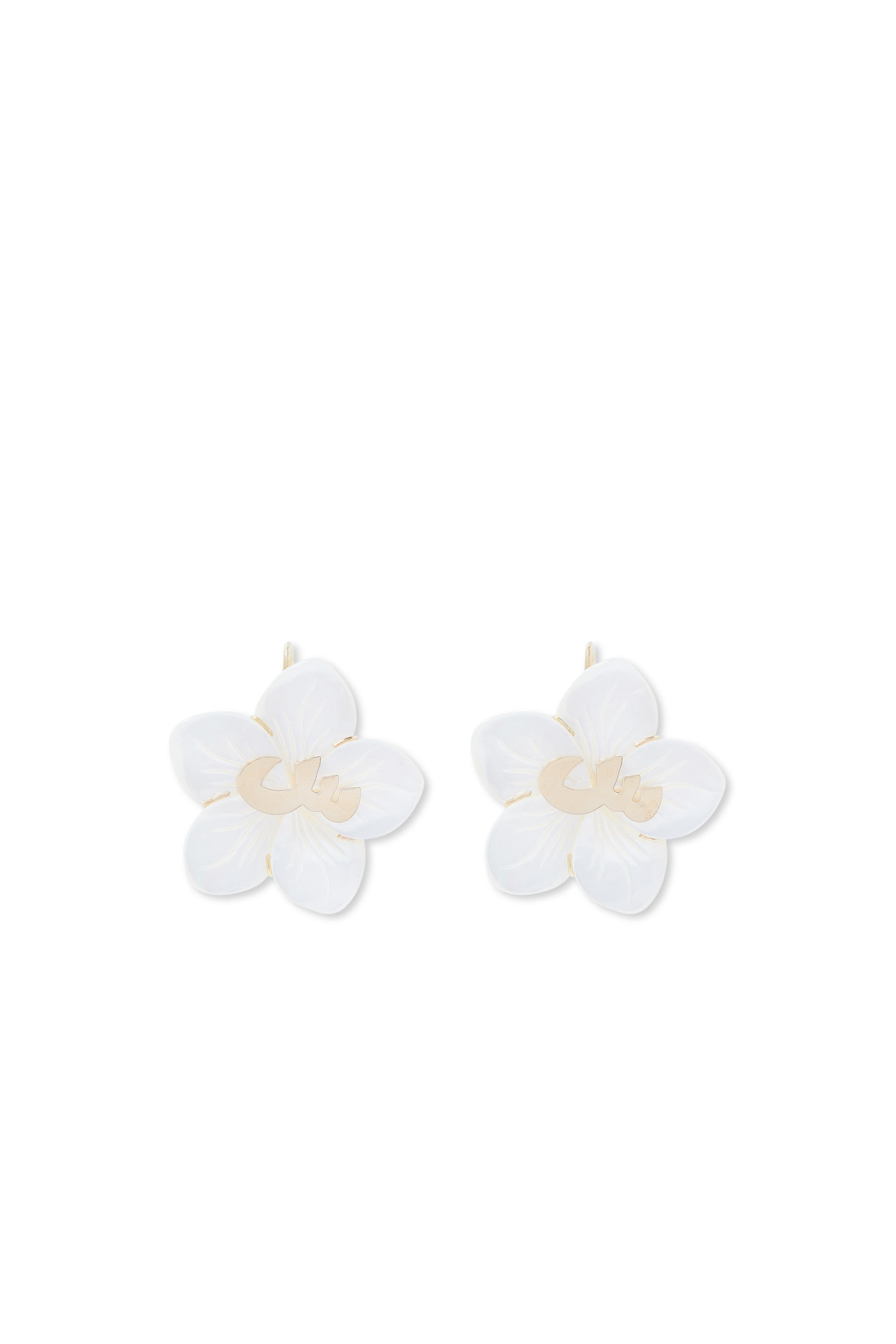 Oula Letter S Earrings, 18k Yellow Gold & Mother Of Pearl