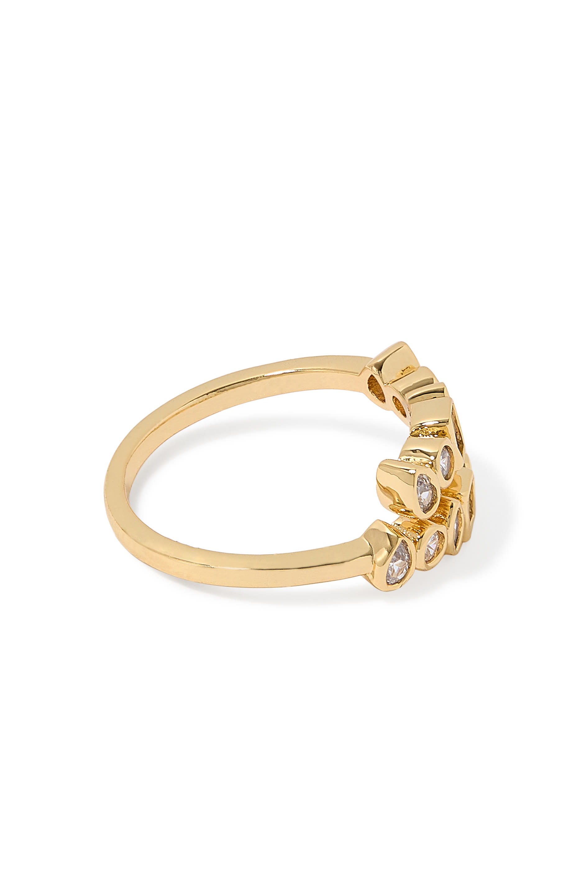 Wrap Ring, 14K Gold Plated Brass &  Cubic Zirconia