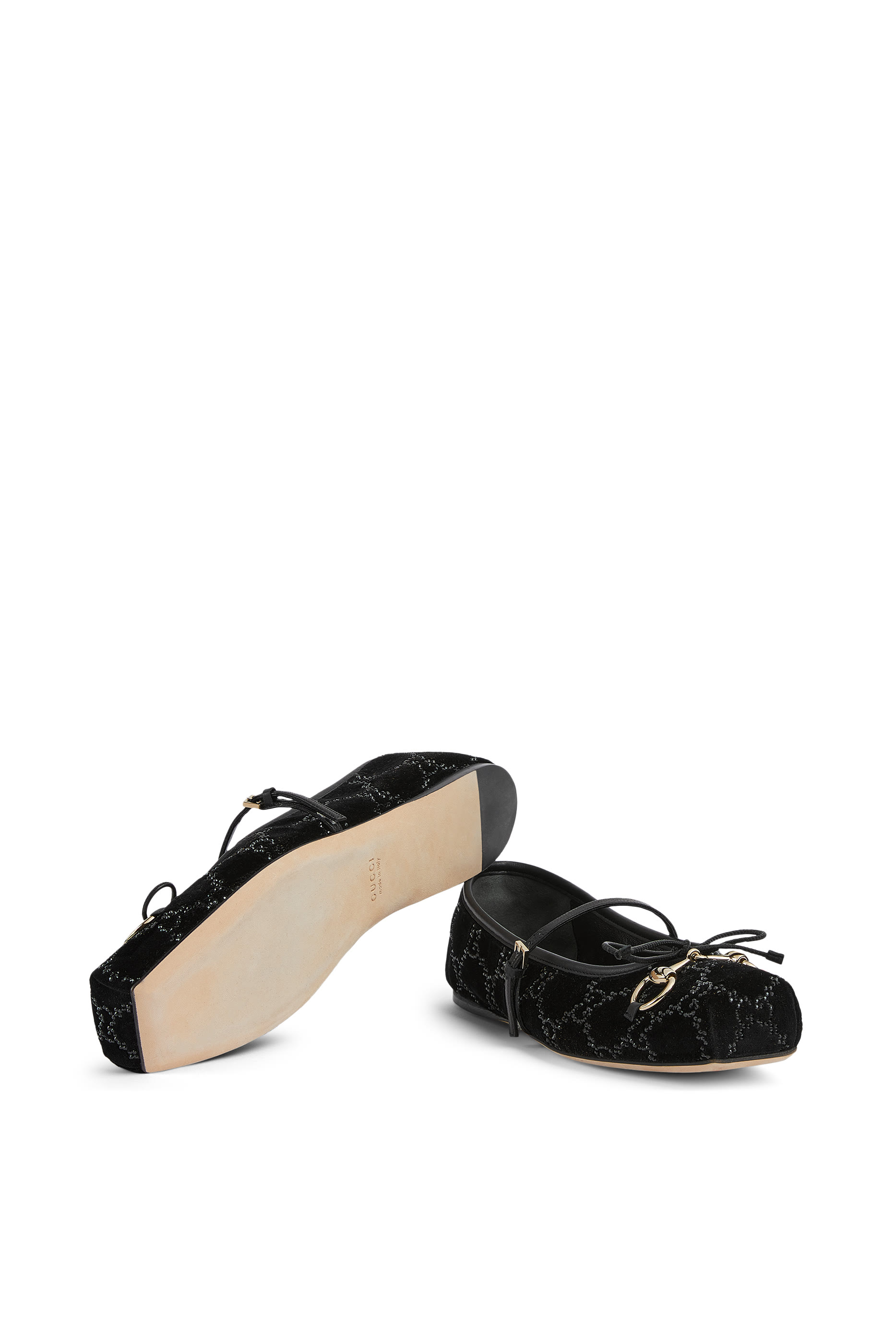 GG Crystal Horsebit Ballet Flats