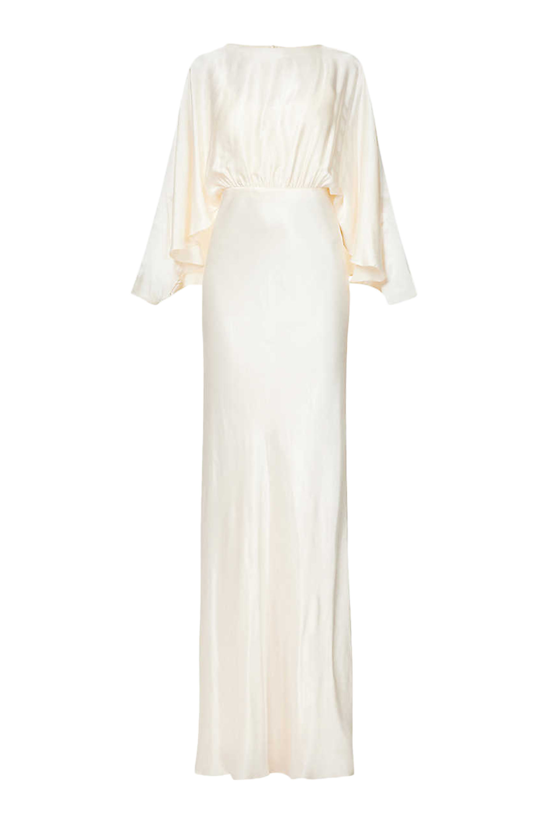 La Lune Open Back Curved Sleeve Maxi Dress