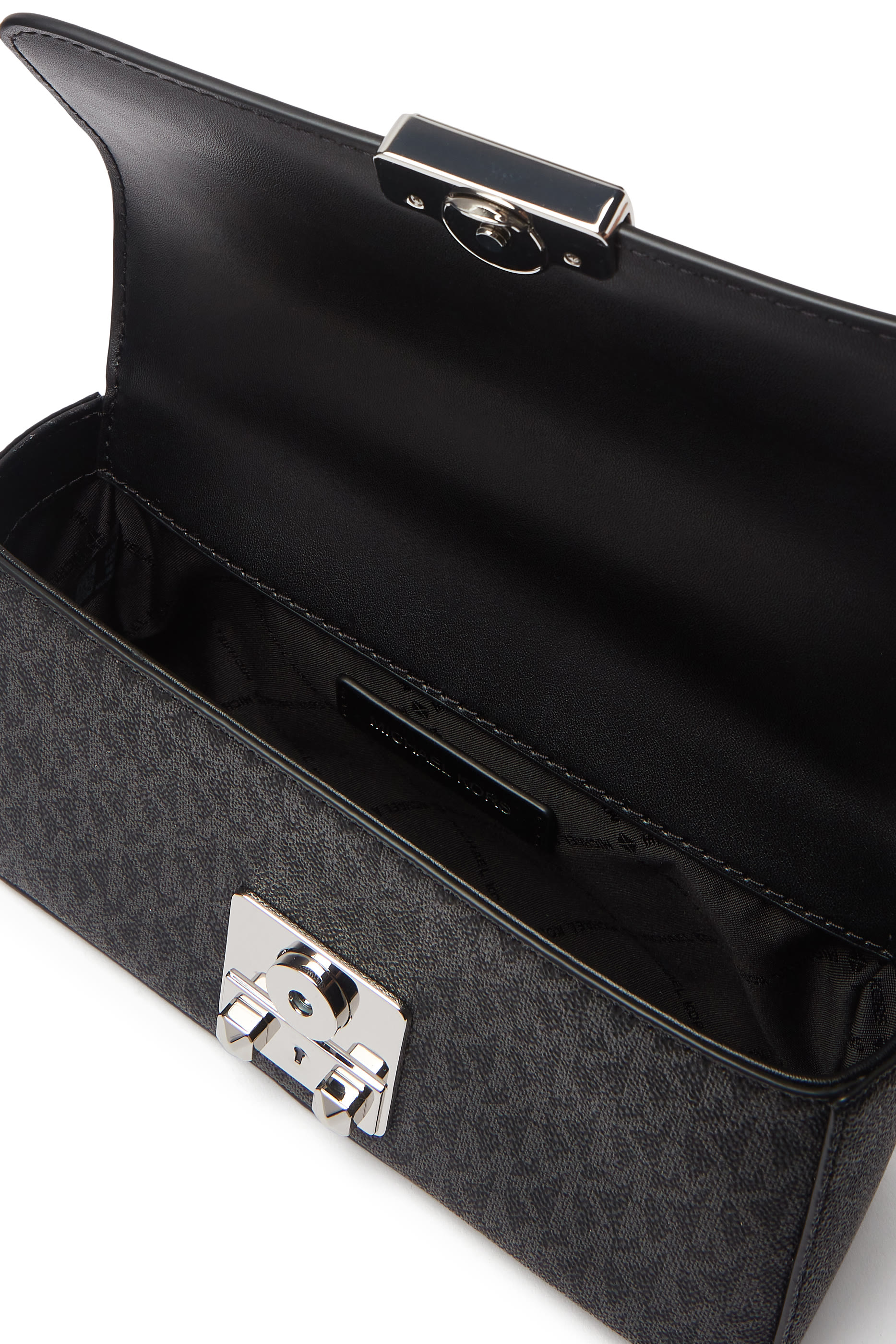 Jet Set Large Signature Logo Print Woven Crossbody Bag