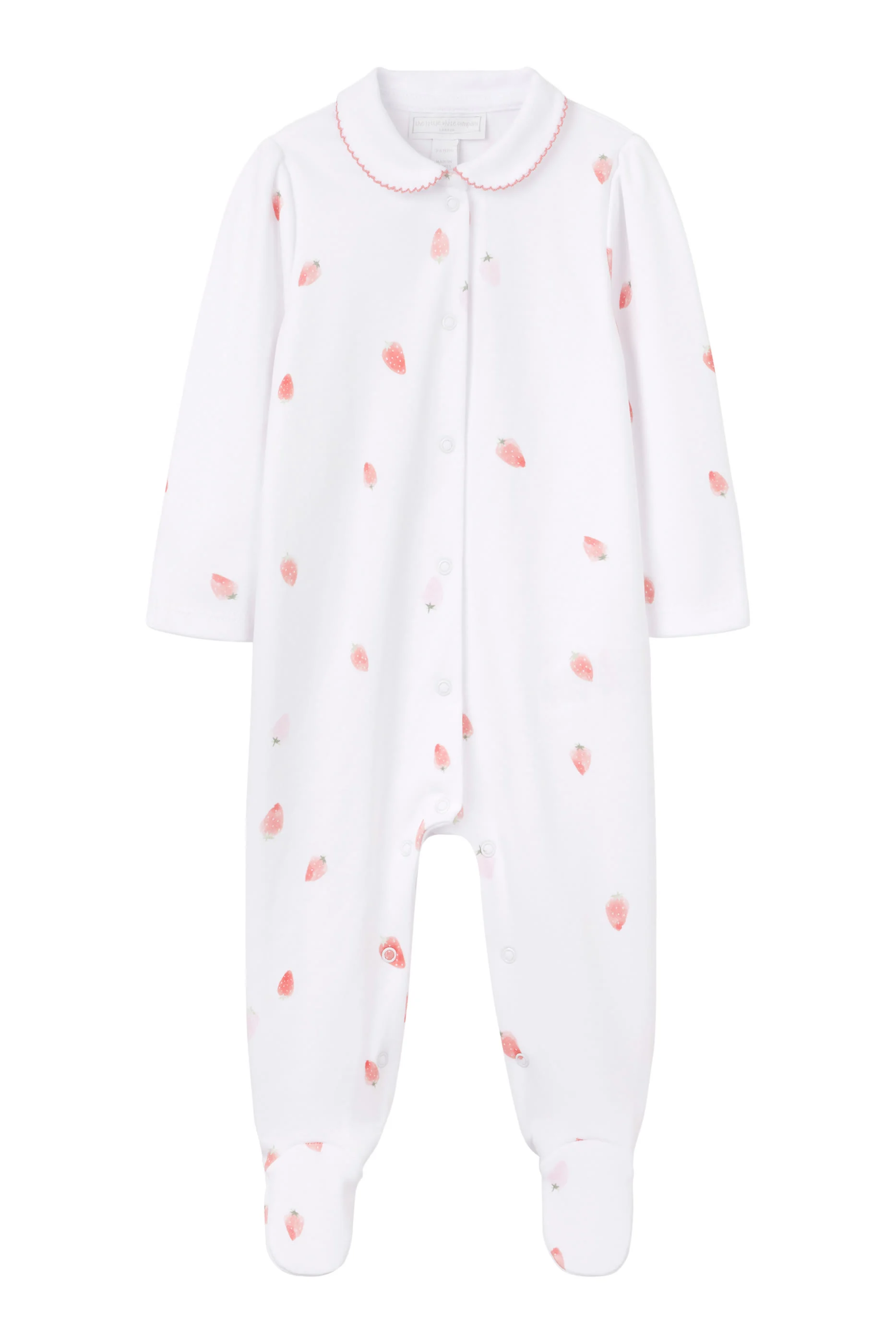 Kids Strawberry Collared Sleepsuit Organic Cotton