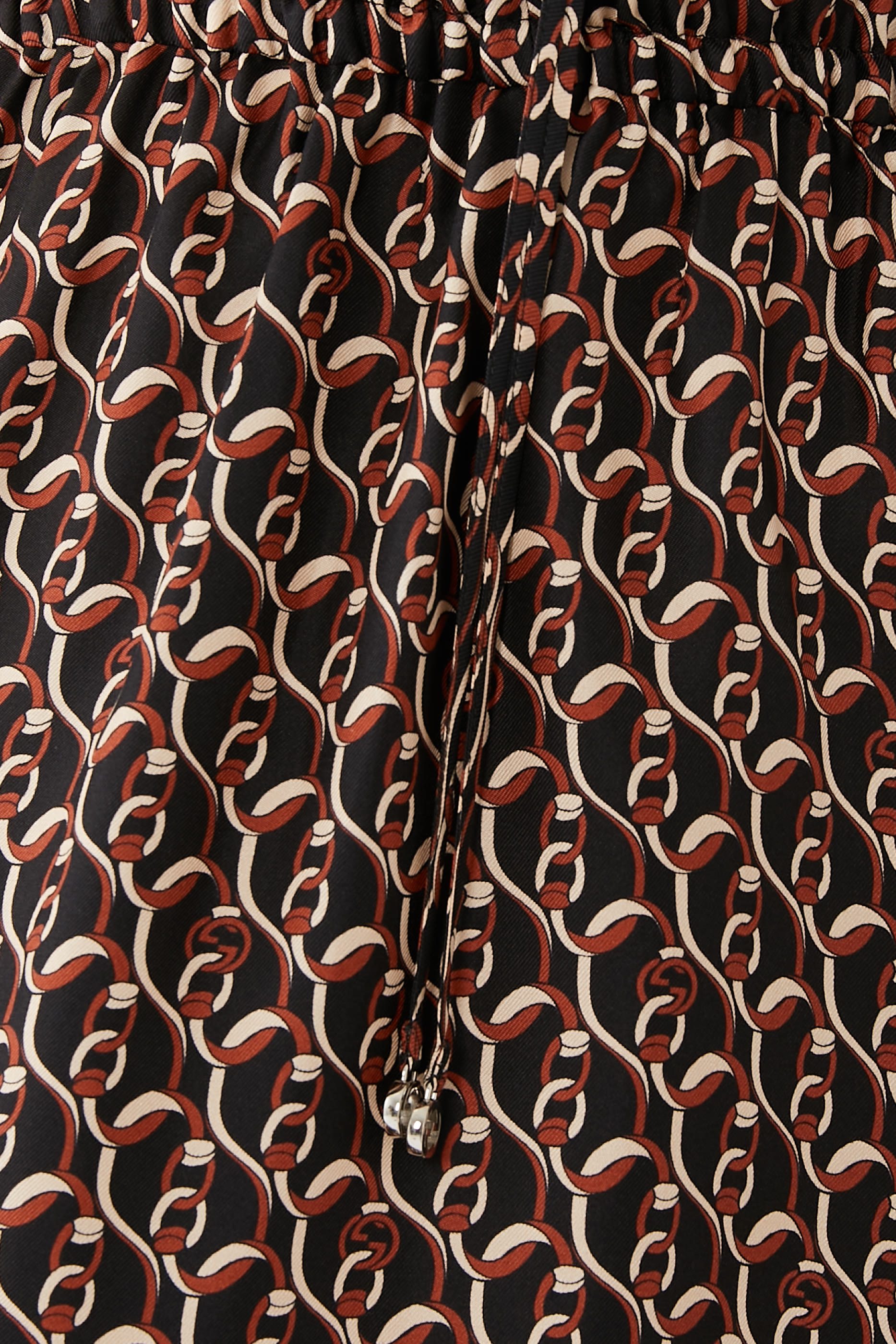 Interlocking G Chain Print Silk Dress