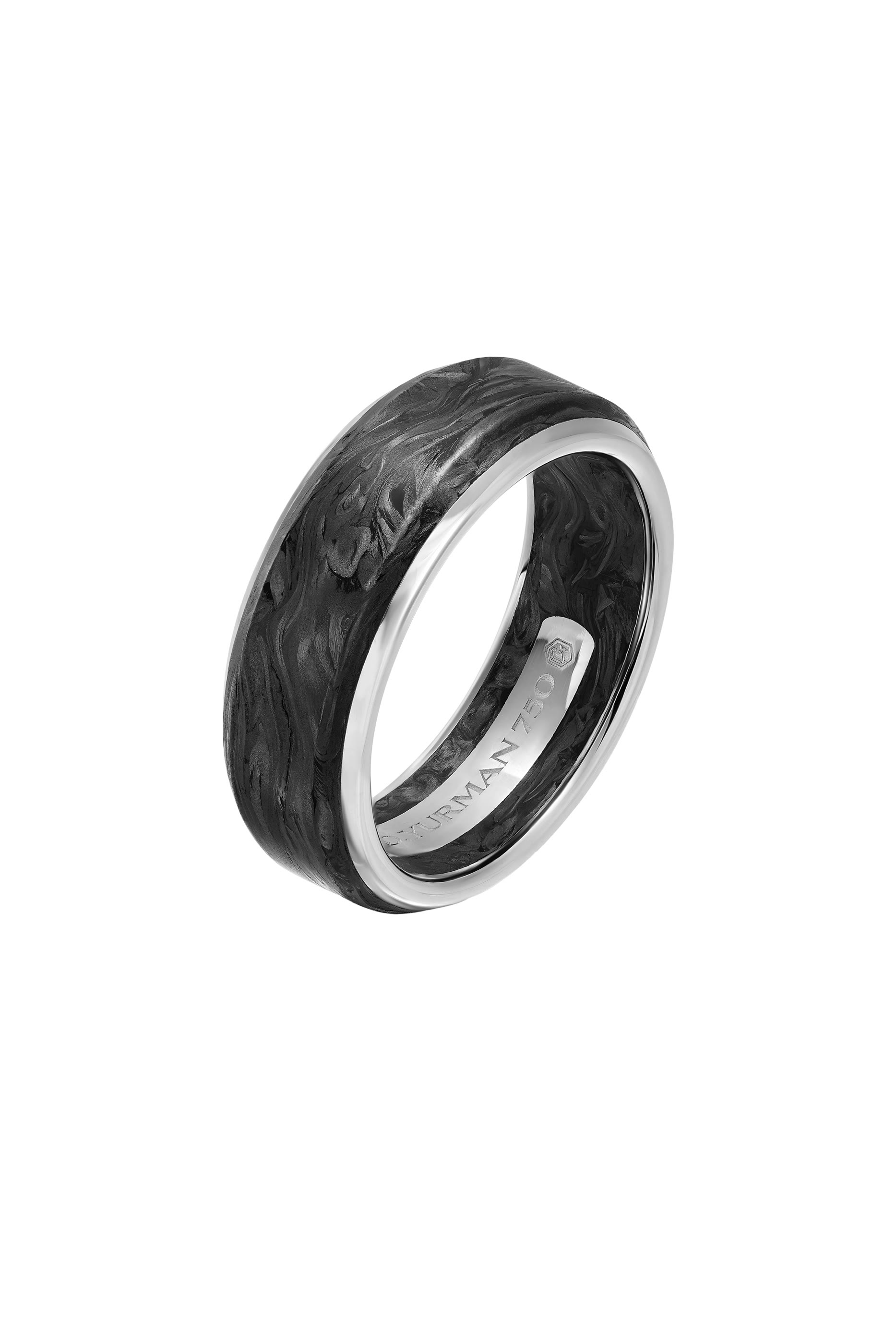Streamline® Band Ring, 18k White Gold & Carbon