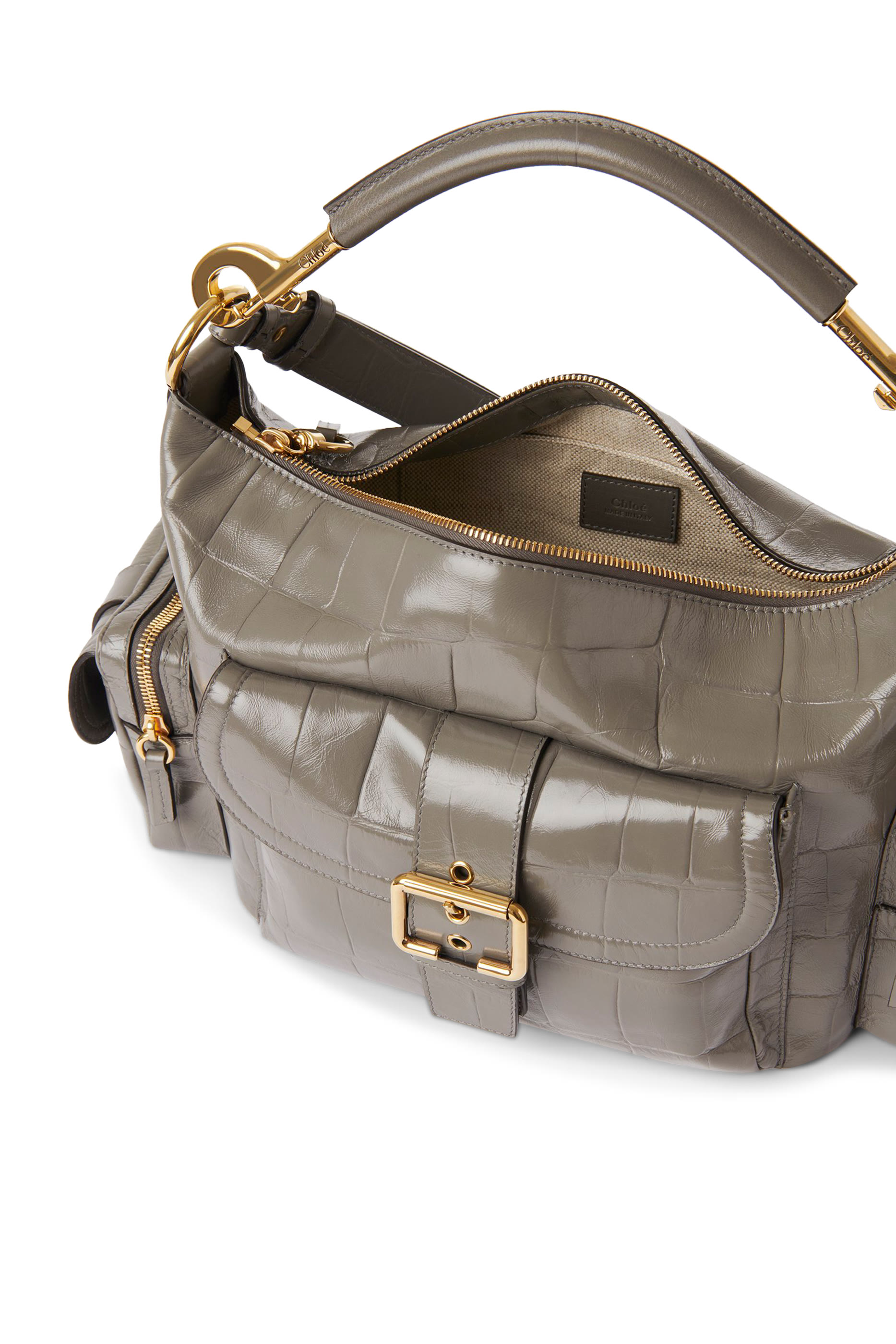 Croco-Effect Camera Bag