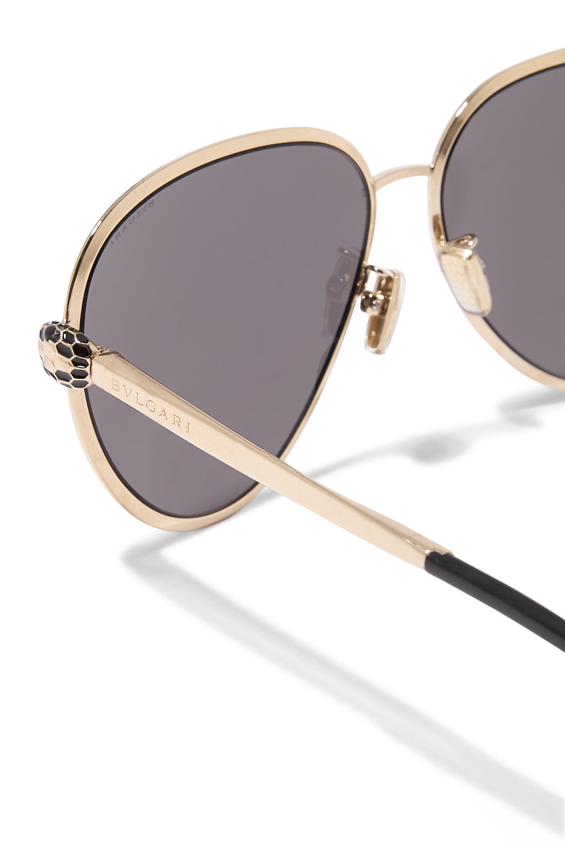 Serpenti Forever Black Pilot Sunglasses