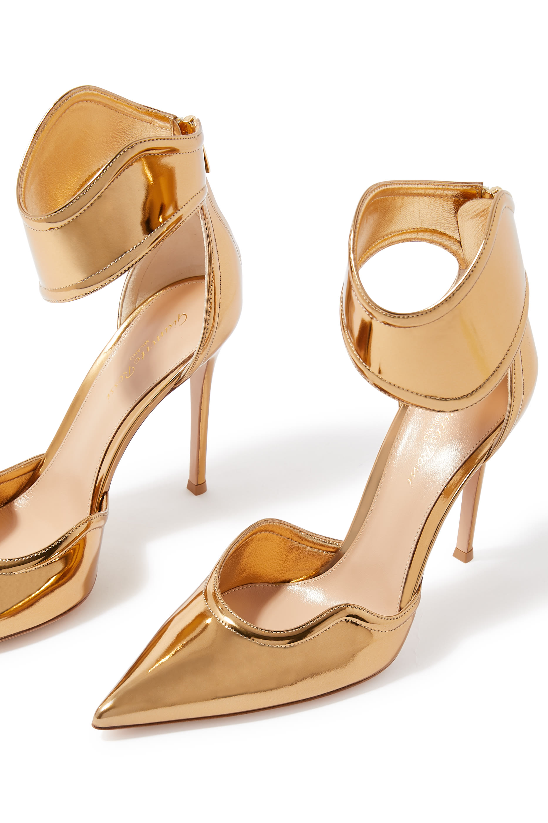 Lucrezia 105 Metallic Leather Asymmetrical Pumps