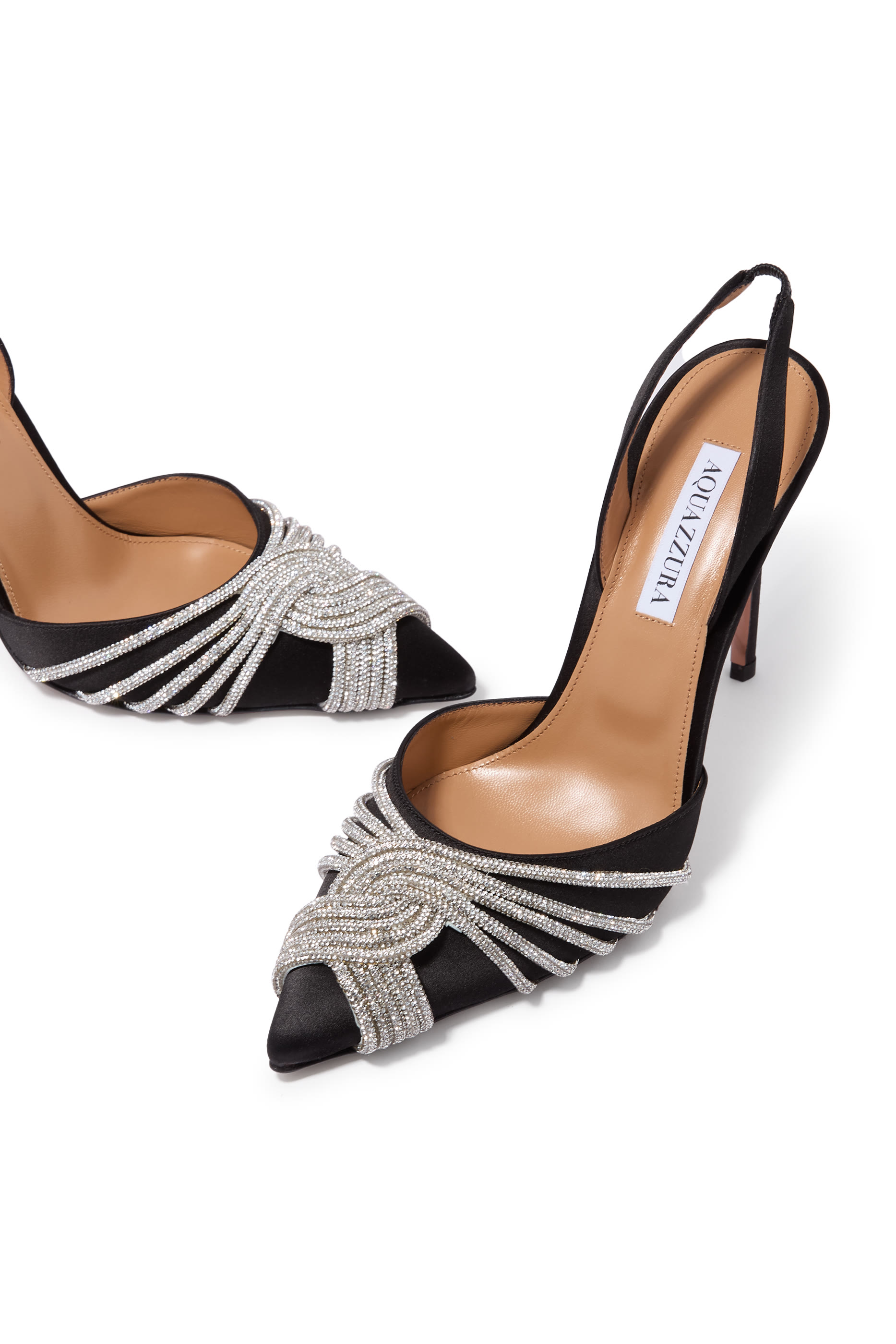 Gatsby Slingback 105 Satin Crystal Pumps