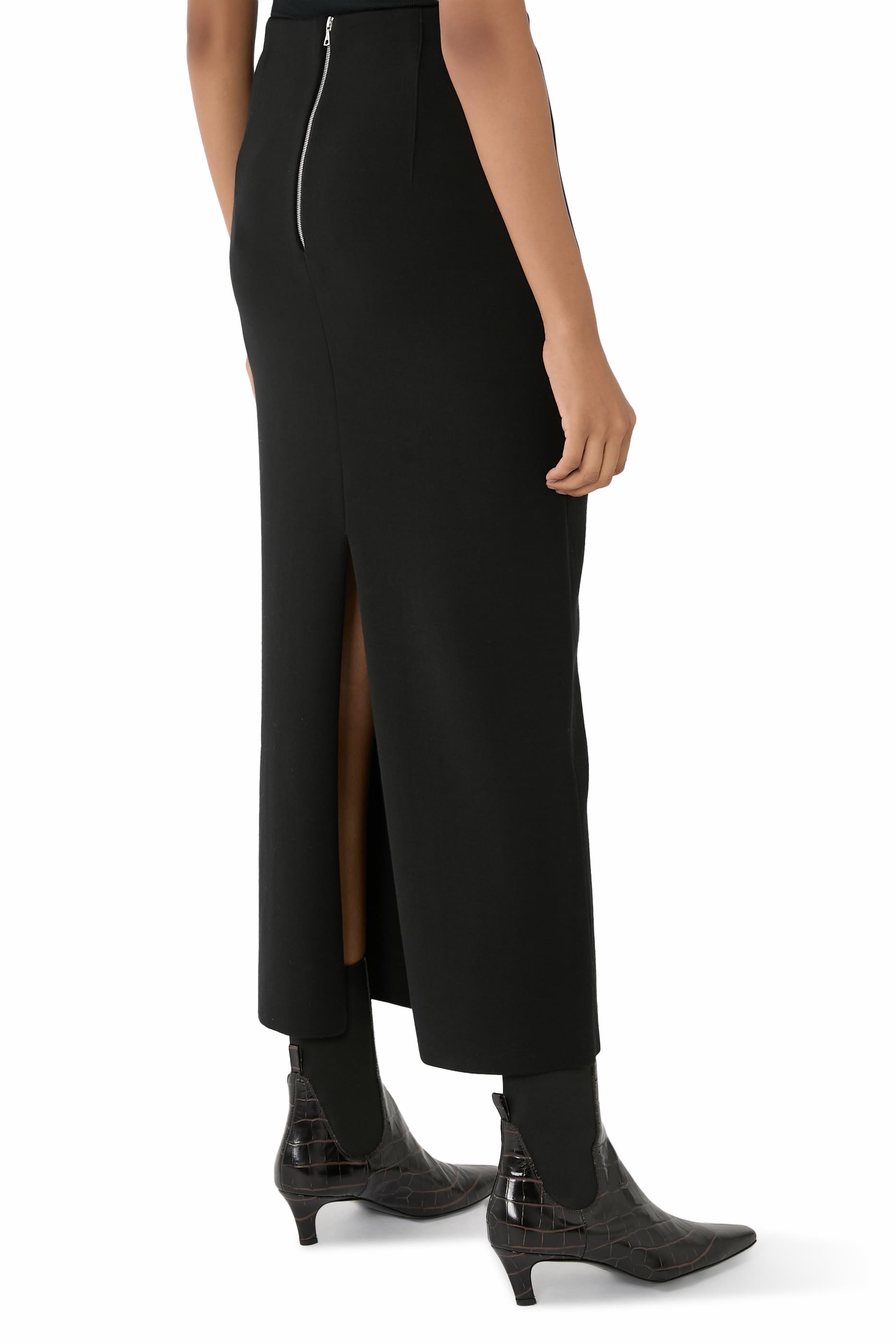  Wool Stretch Double Face Knit Skirt