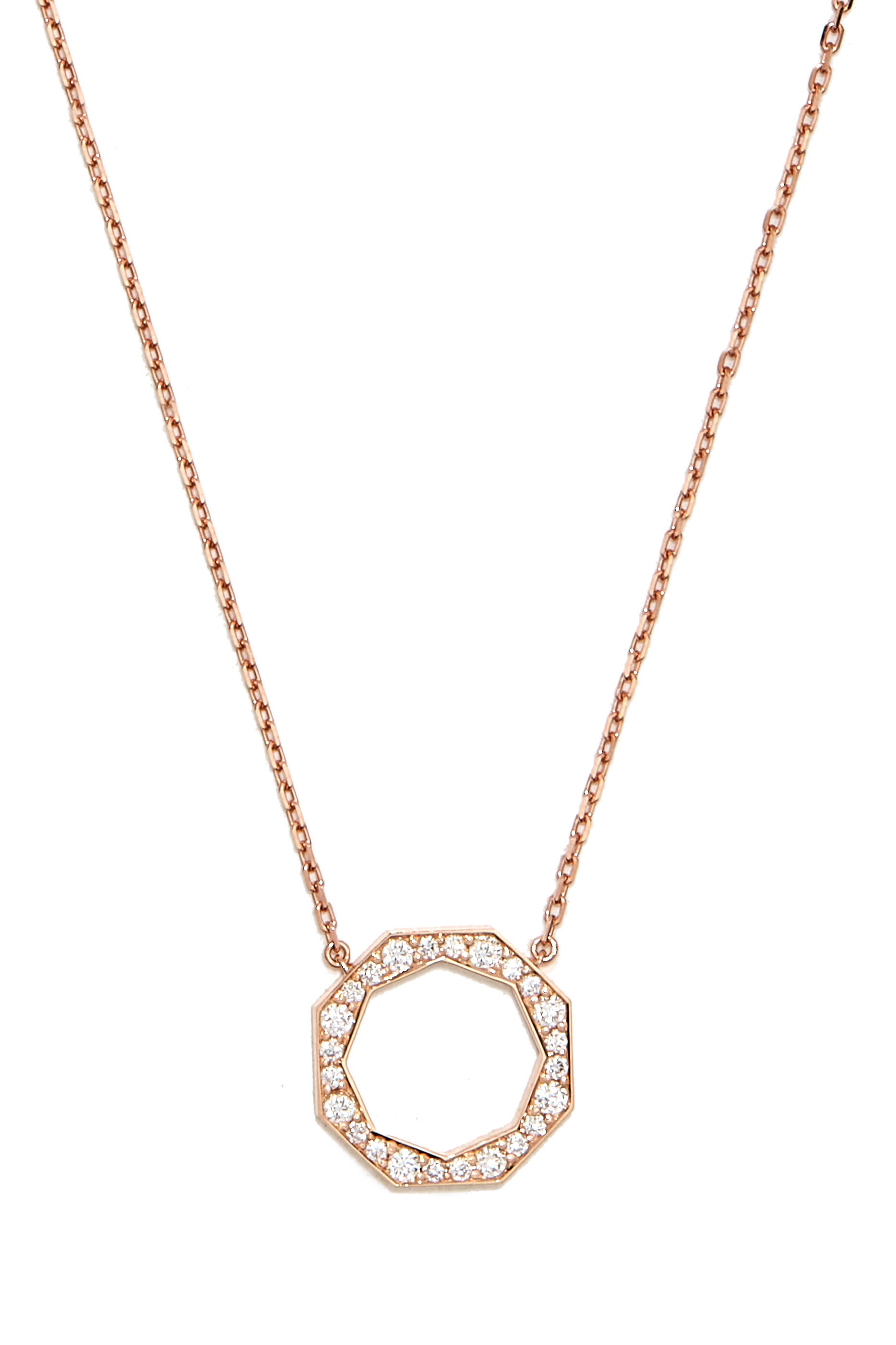 Birwaz Turath Diamond Small Necklace, 18k Pink Gold & Diamonds