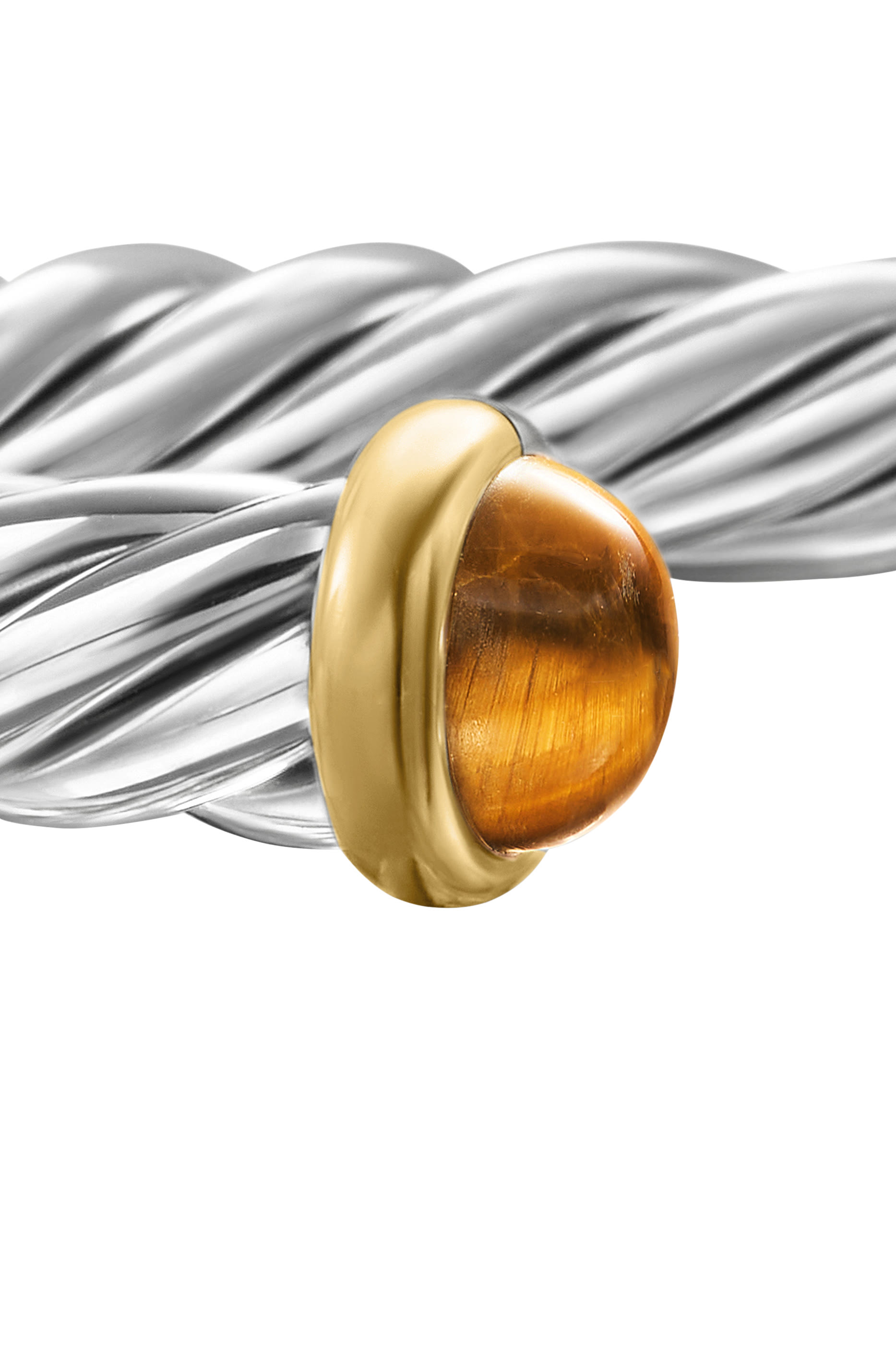 Cable Cuff Bracelet, Sterling Silver & Tiger's Eye