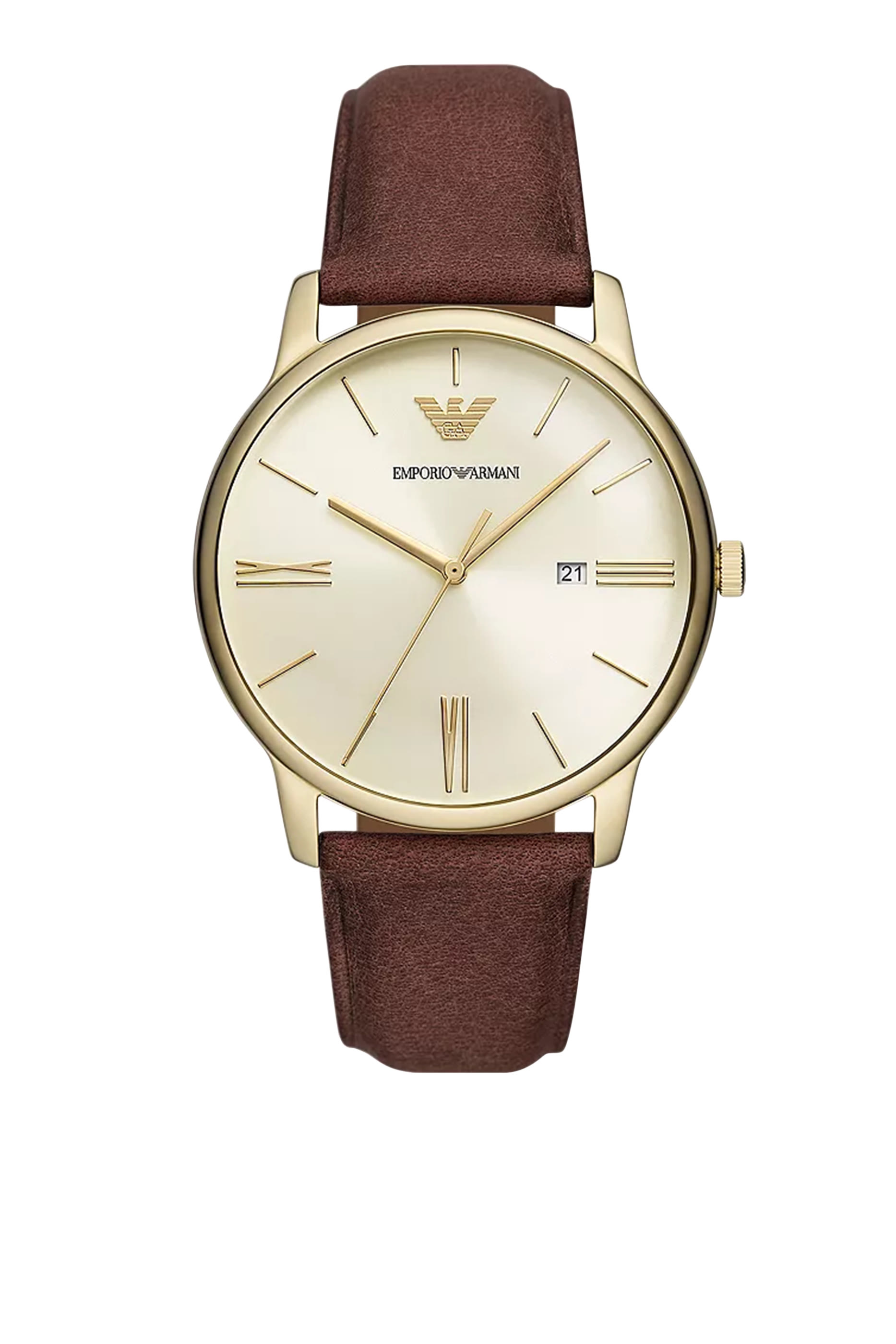 Three-Hand Date Leather Watch