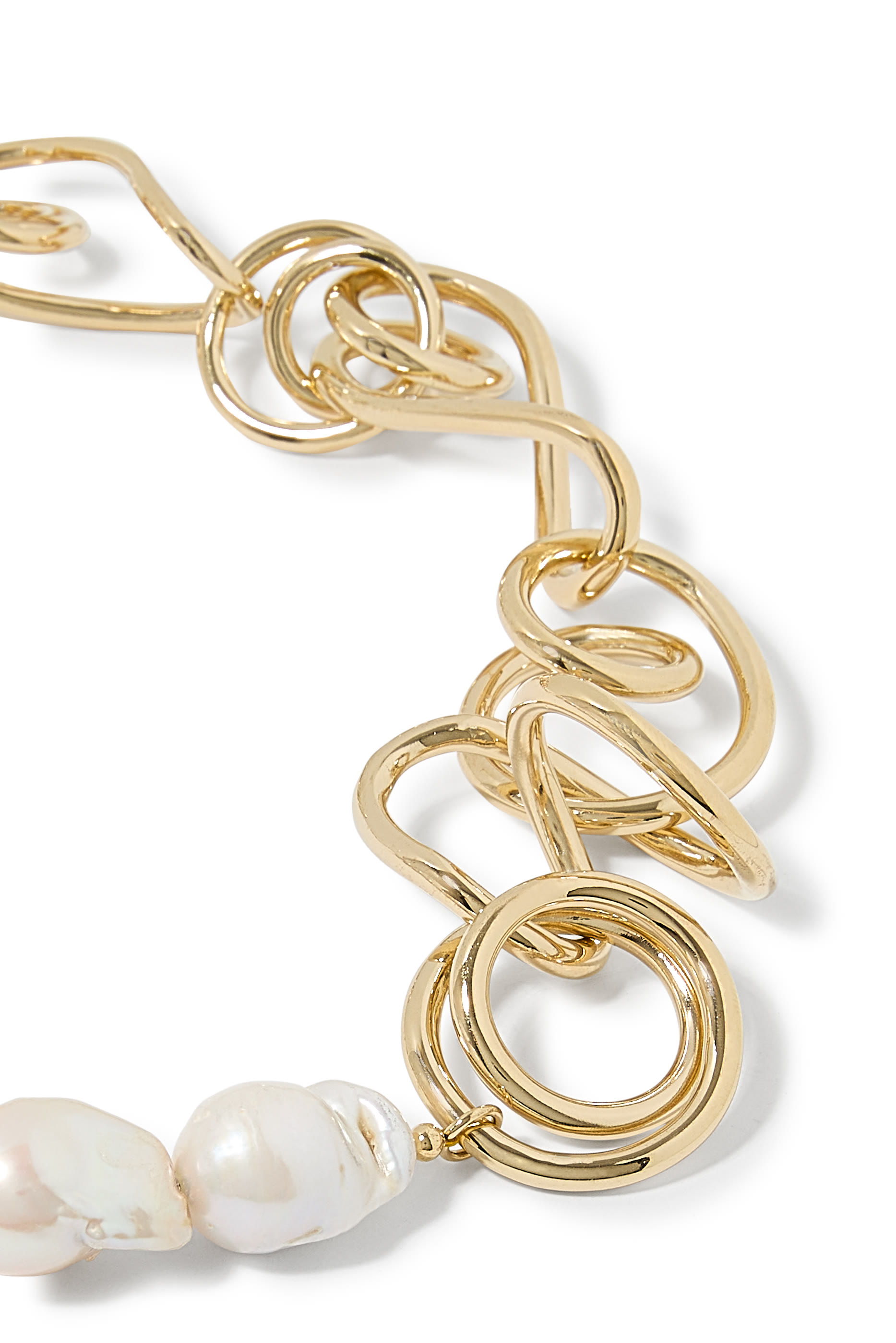 Who's in Charge? Necklace, 14K Yellow Gold Plated Brass & Pearls