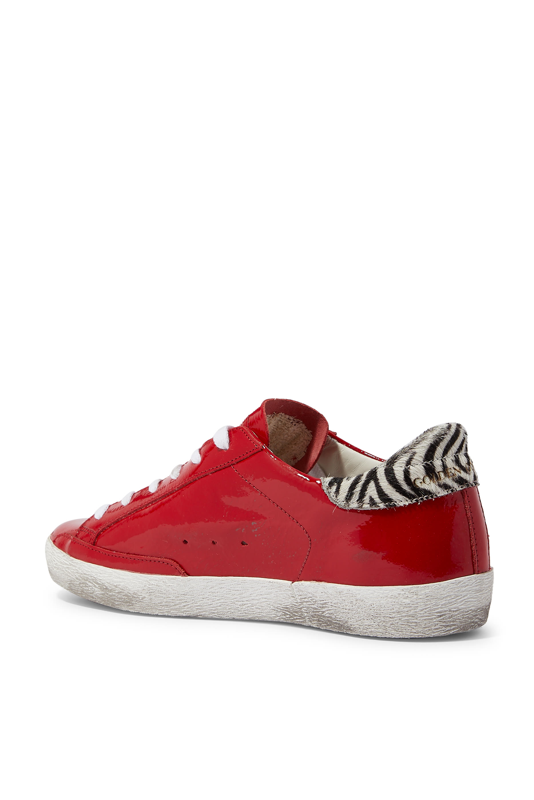 Zebra Patent Superstar Sneakers