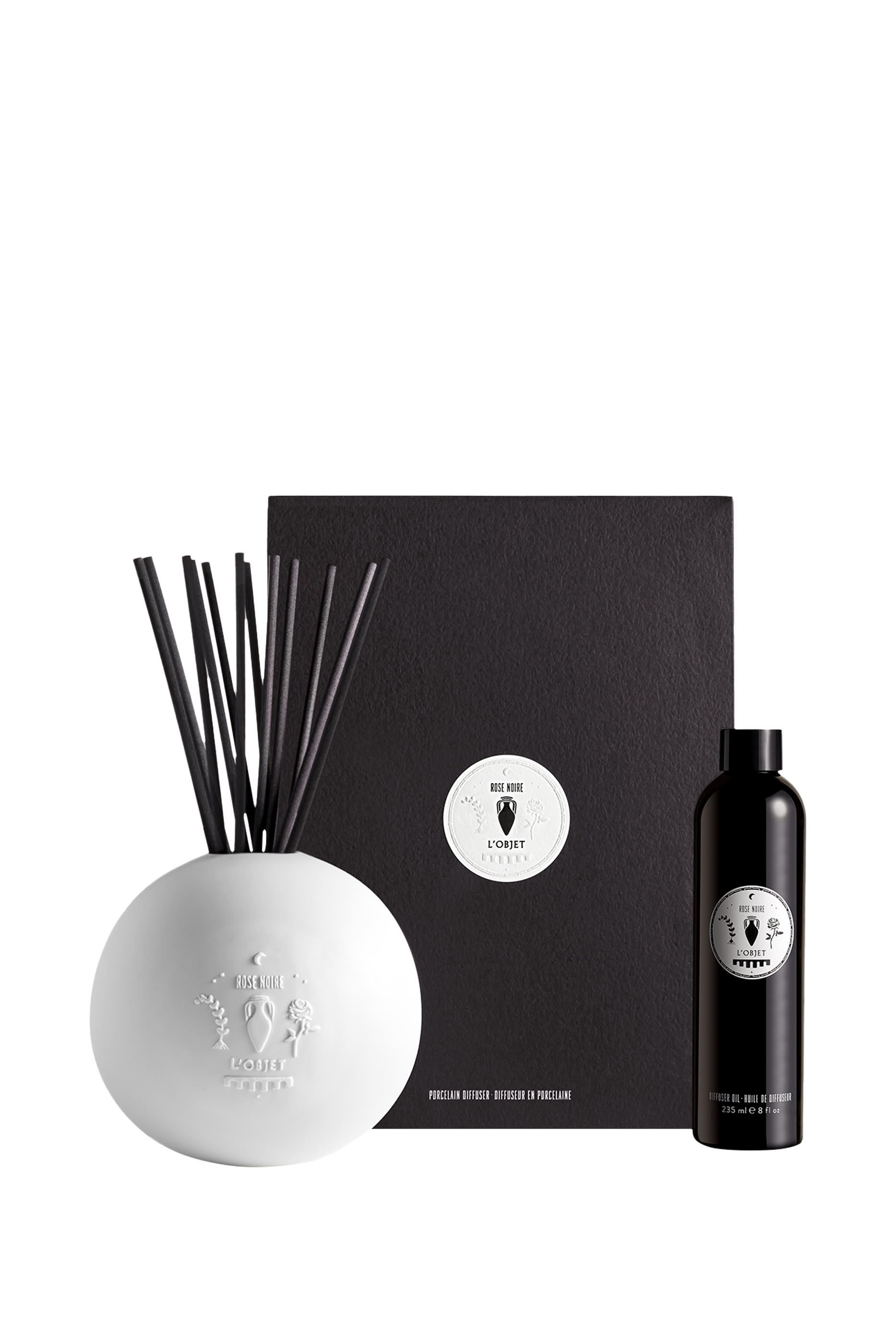 Rose Noire Porcelain Diffuser Set