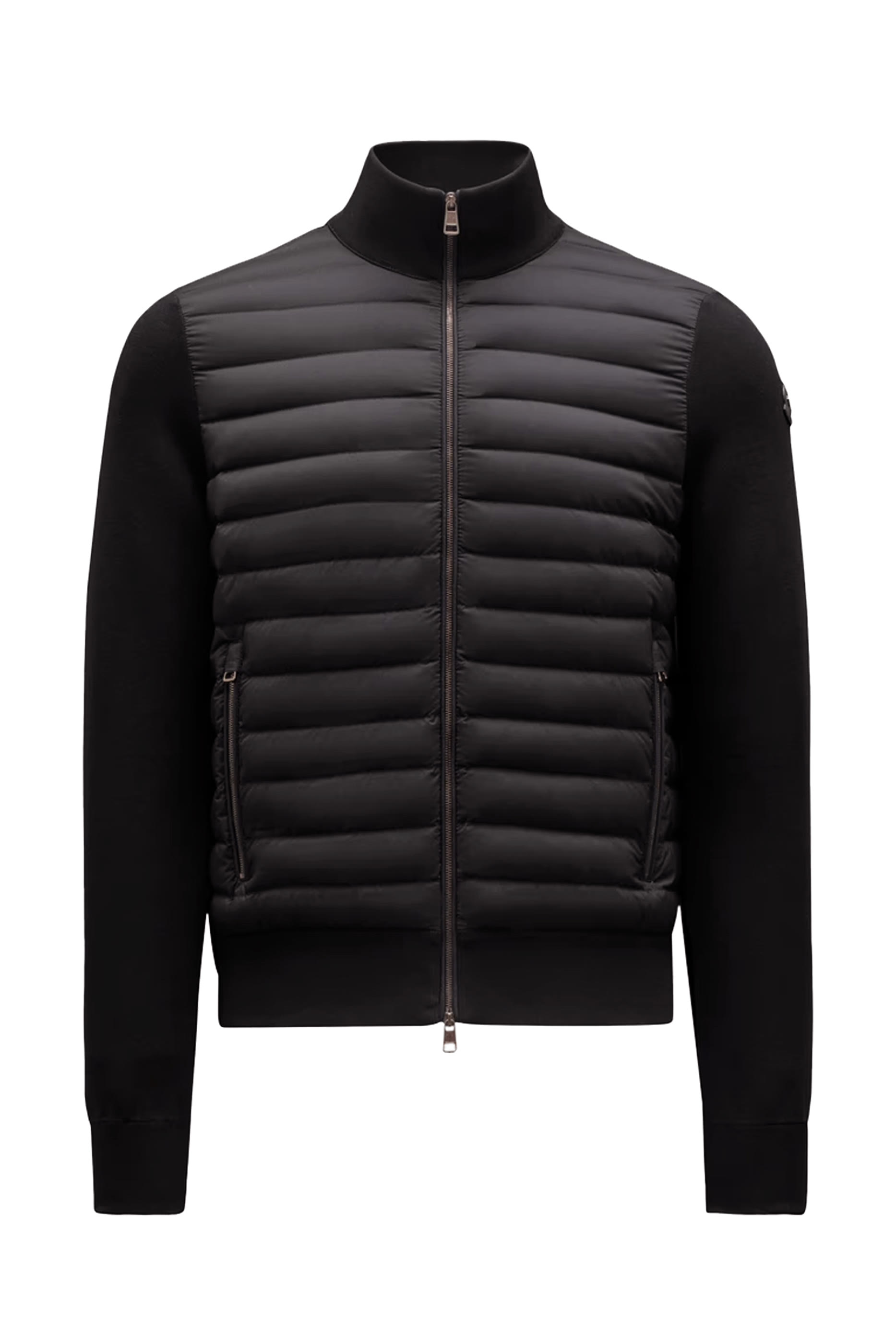 Padded Crêpe Cotton Zip-Up Cardigan