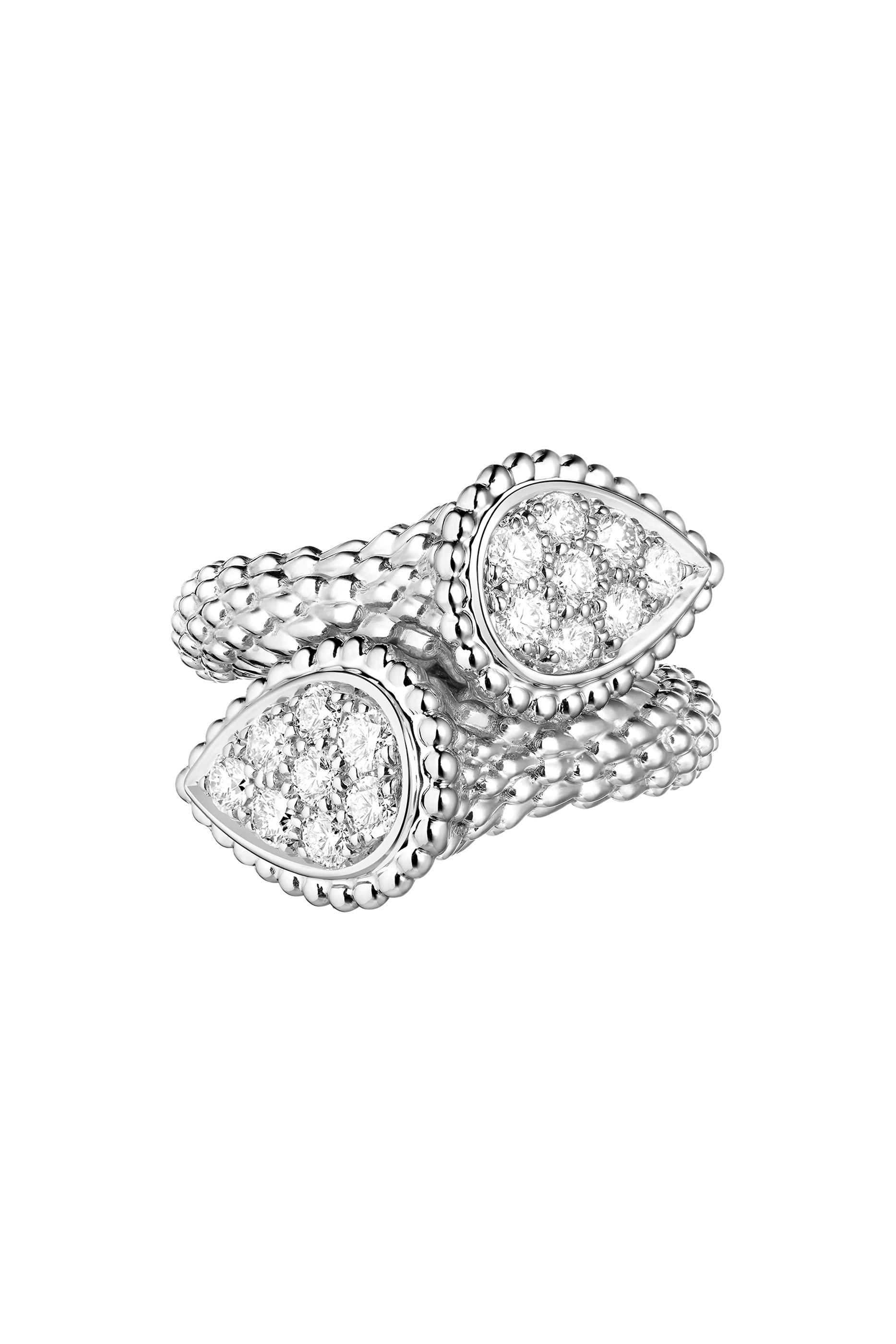 Serpent Boh&egrave;me Toi et Moi S Motif Ring, 18k White Gold & Diamonds