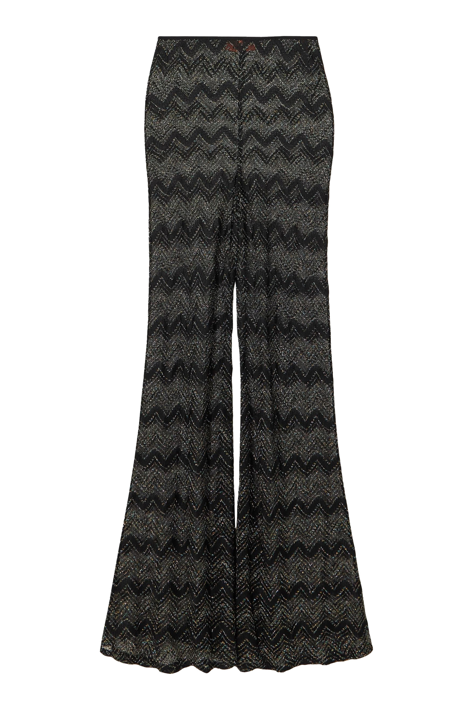 Mare Chevron Lace Raschel Wide Leg Pants