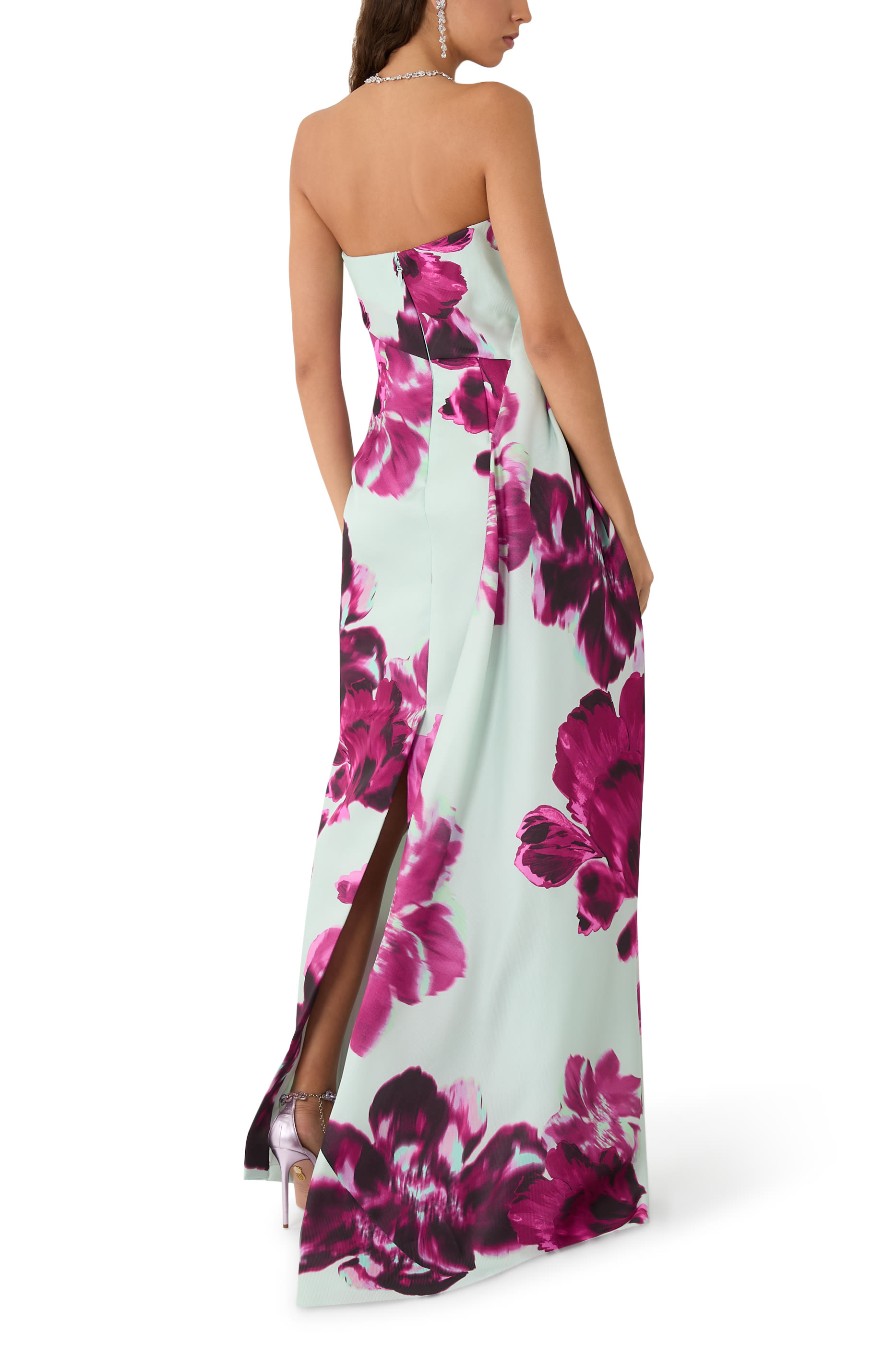 Electric Floral Column Gown