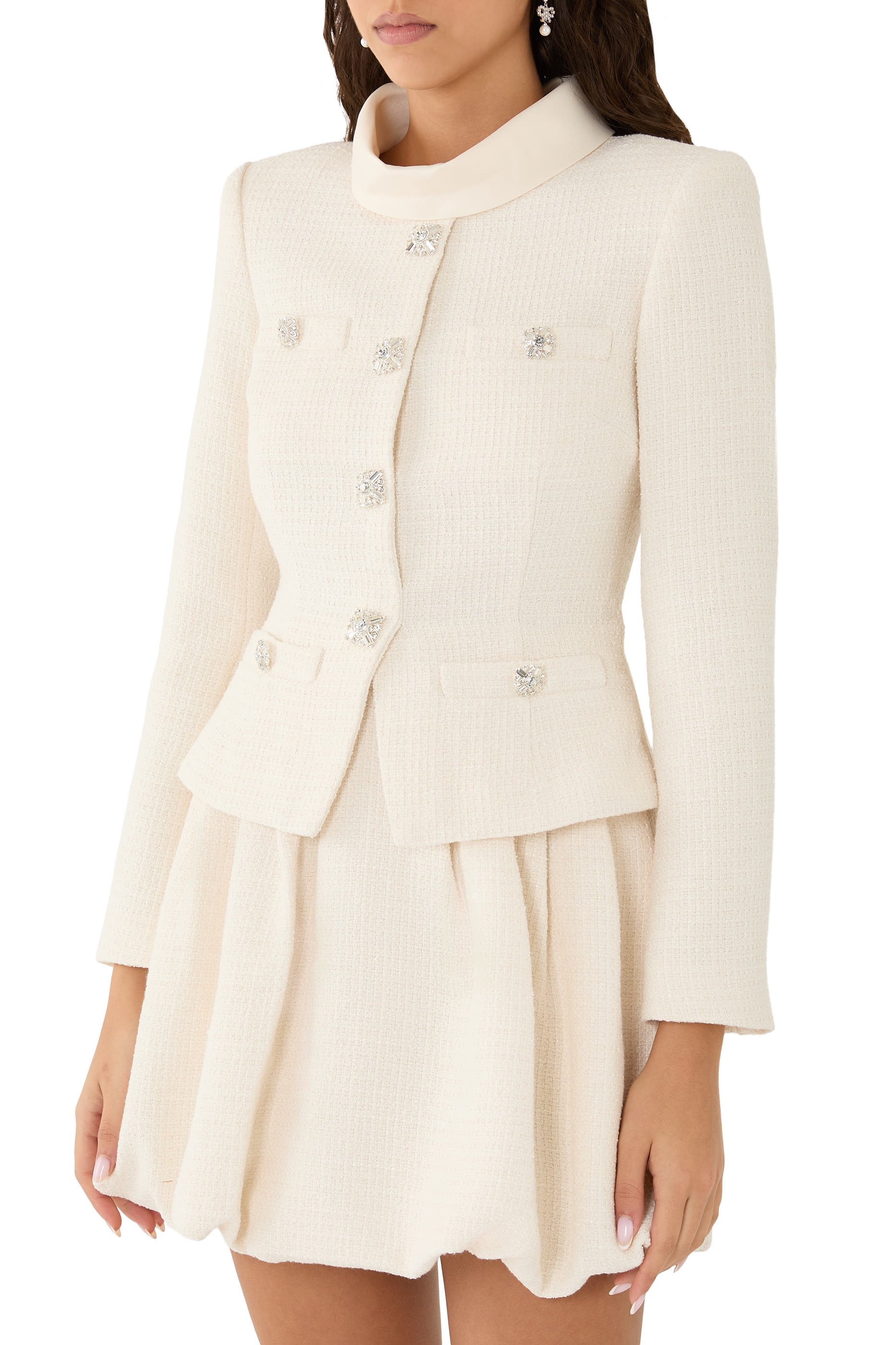 Boucle Collared Mini Dress