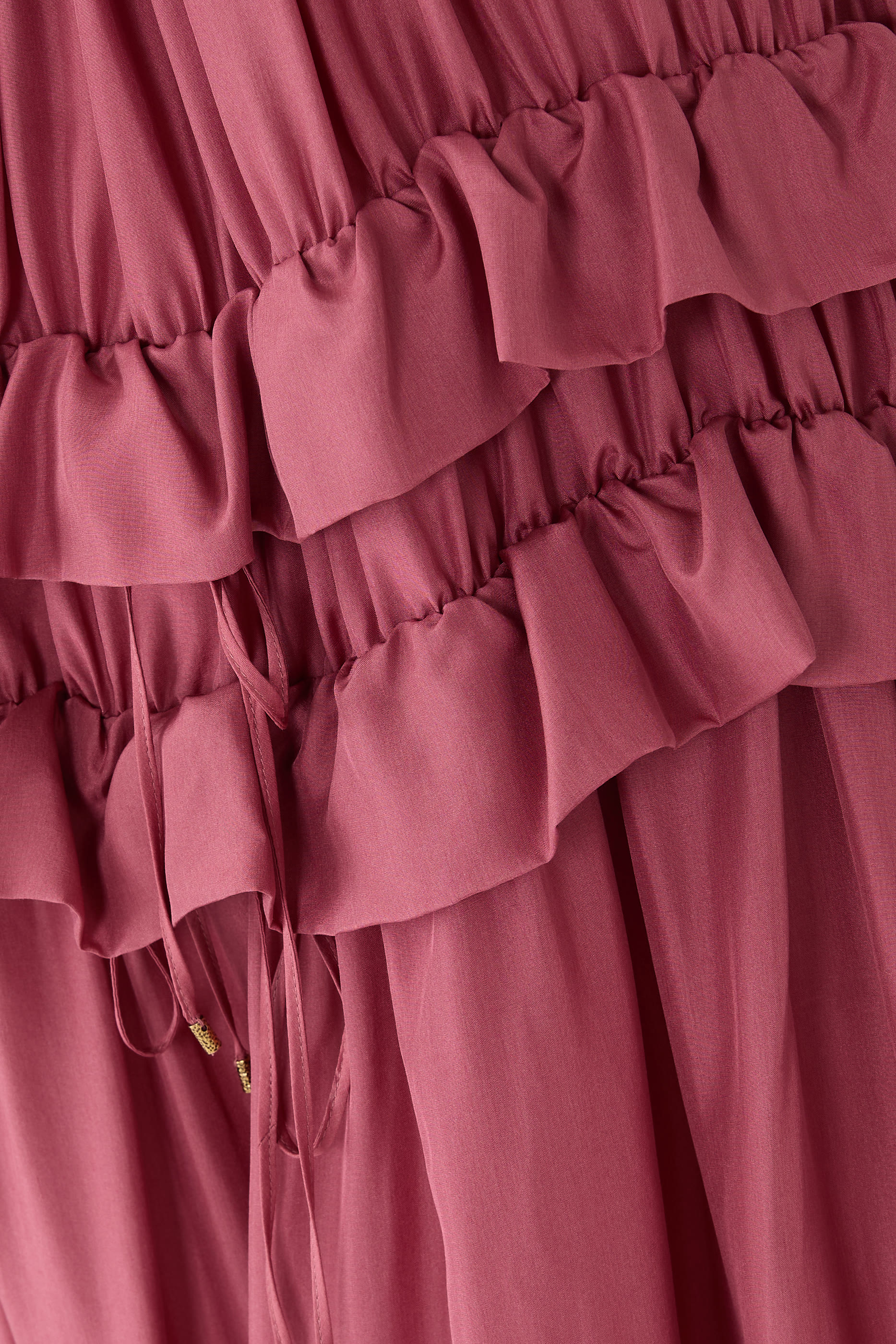 Sleeveless Long Dress in Washed Silk Pong&eacute;