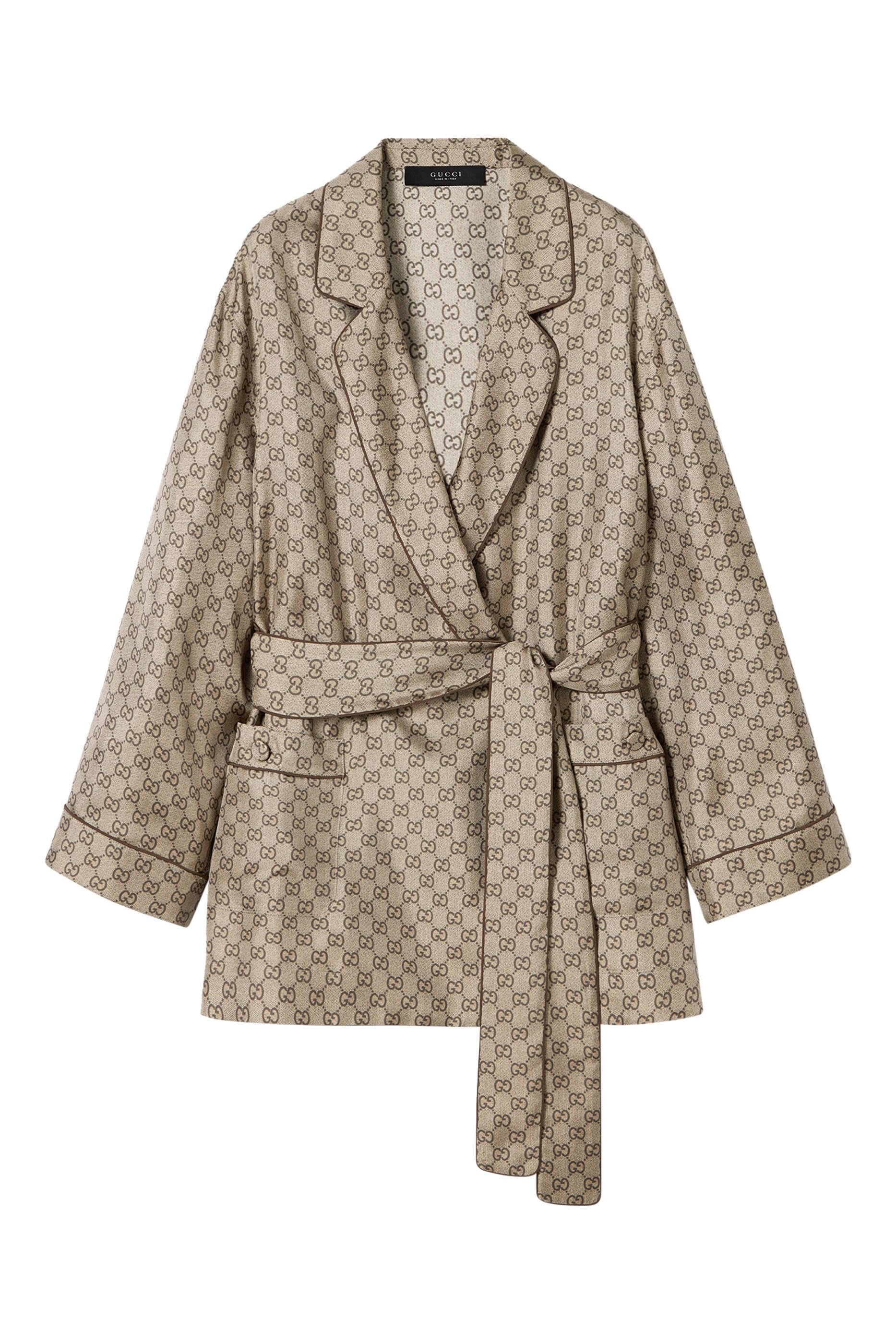 All-Over GG Print Silk Twill Shirt