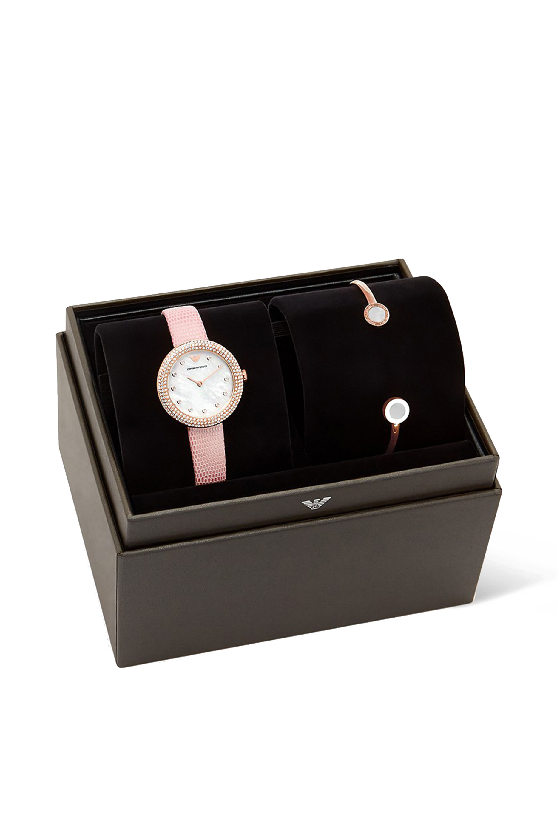 Rosa Quartz Leather Watch & Bracelet Set