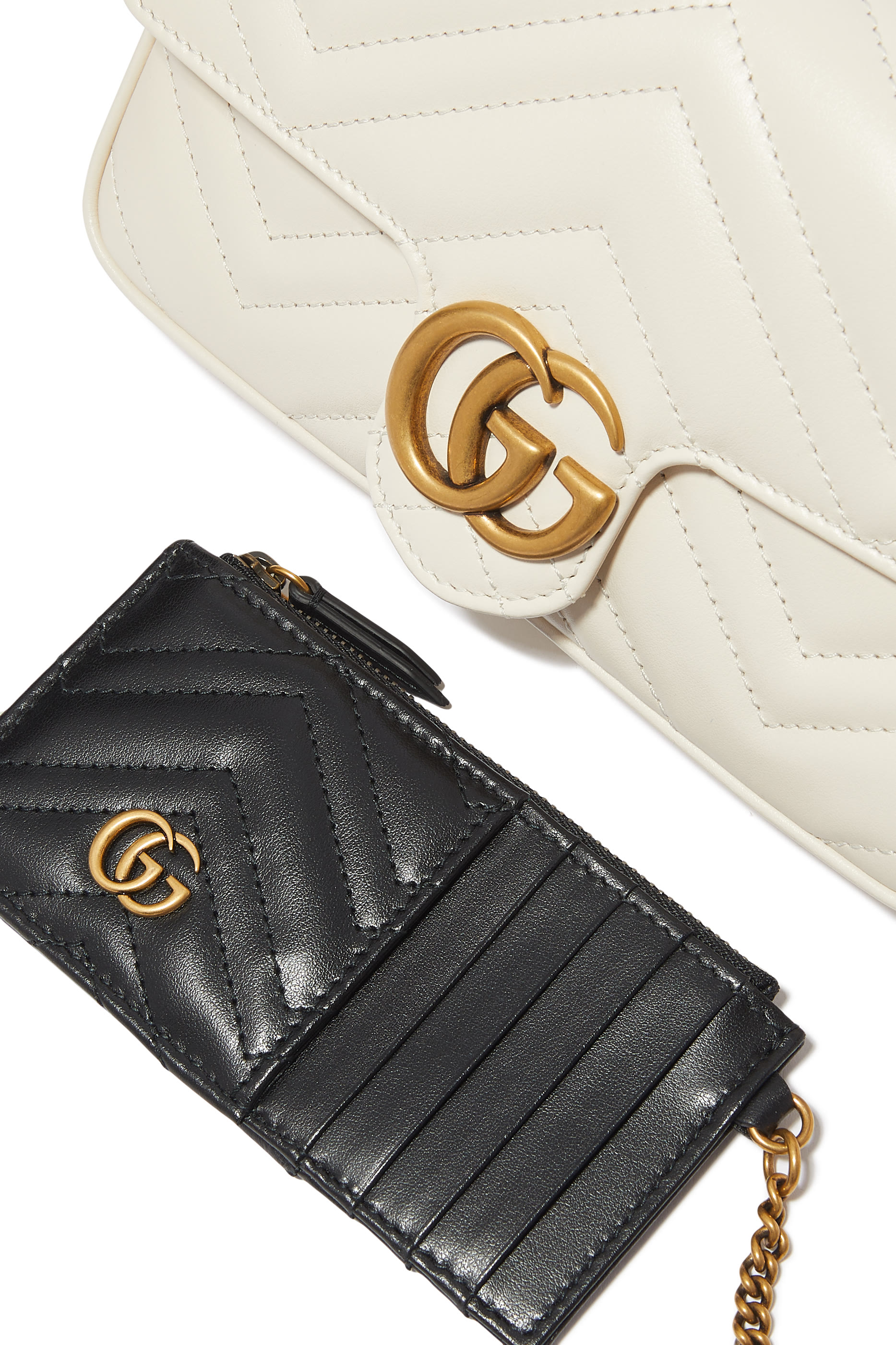 GG Marmont Mini Card Case Chain Wallet