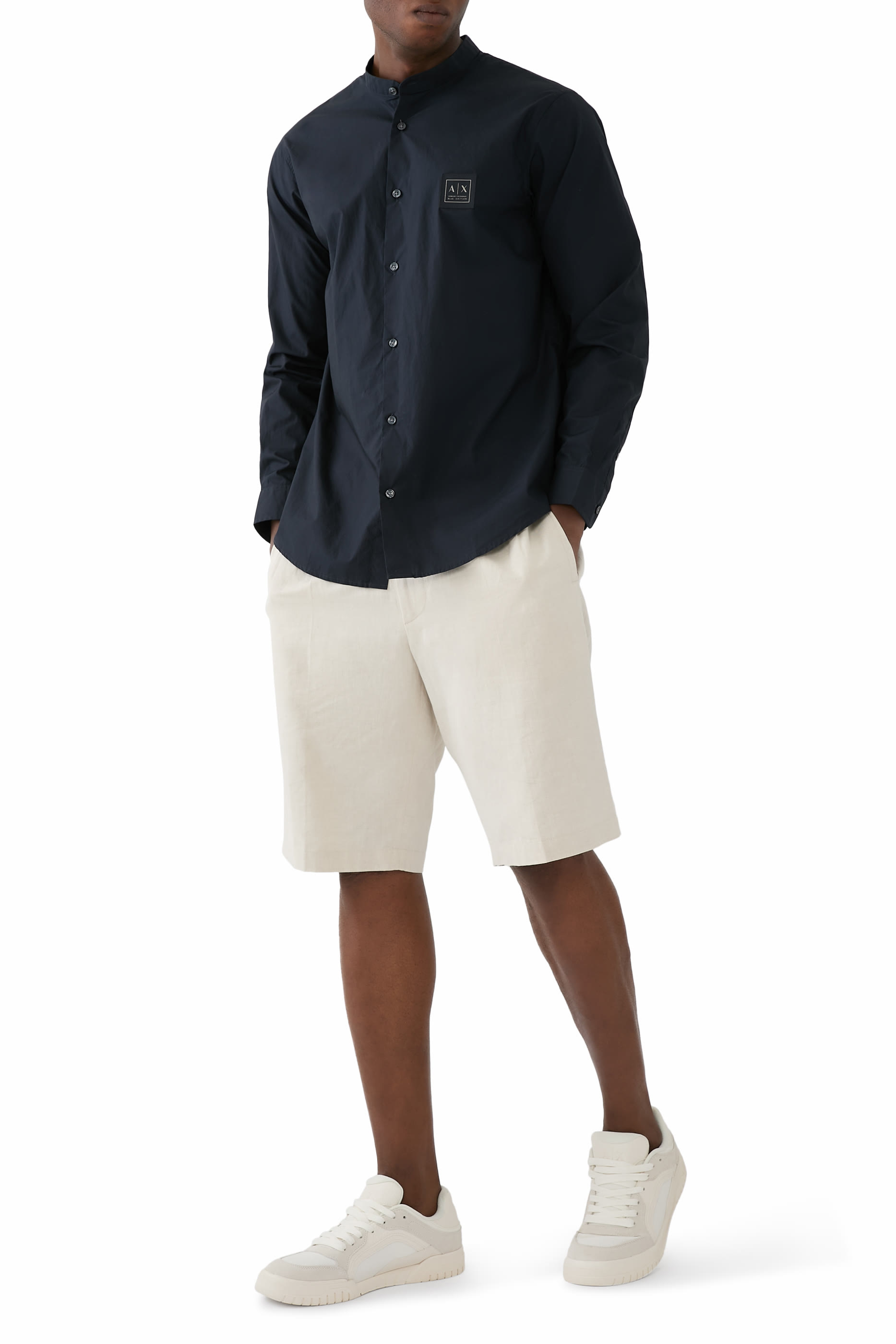 AX Logo Tessuto Long Sleeve Shirt