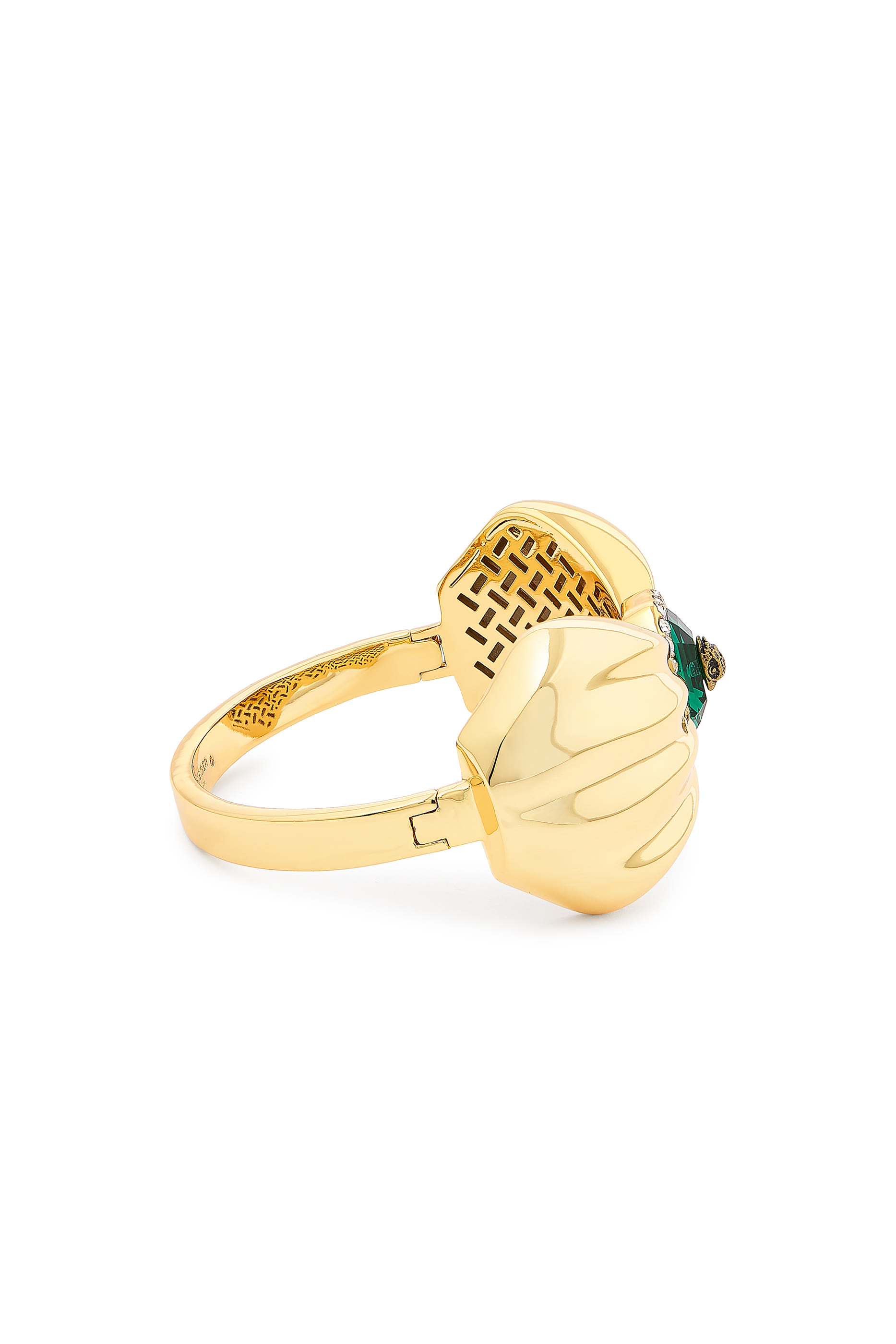 Extra Large Bow Bangle, Brass, Glass & Cubic Zirconia