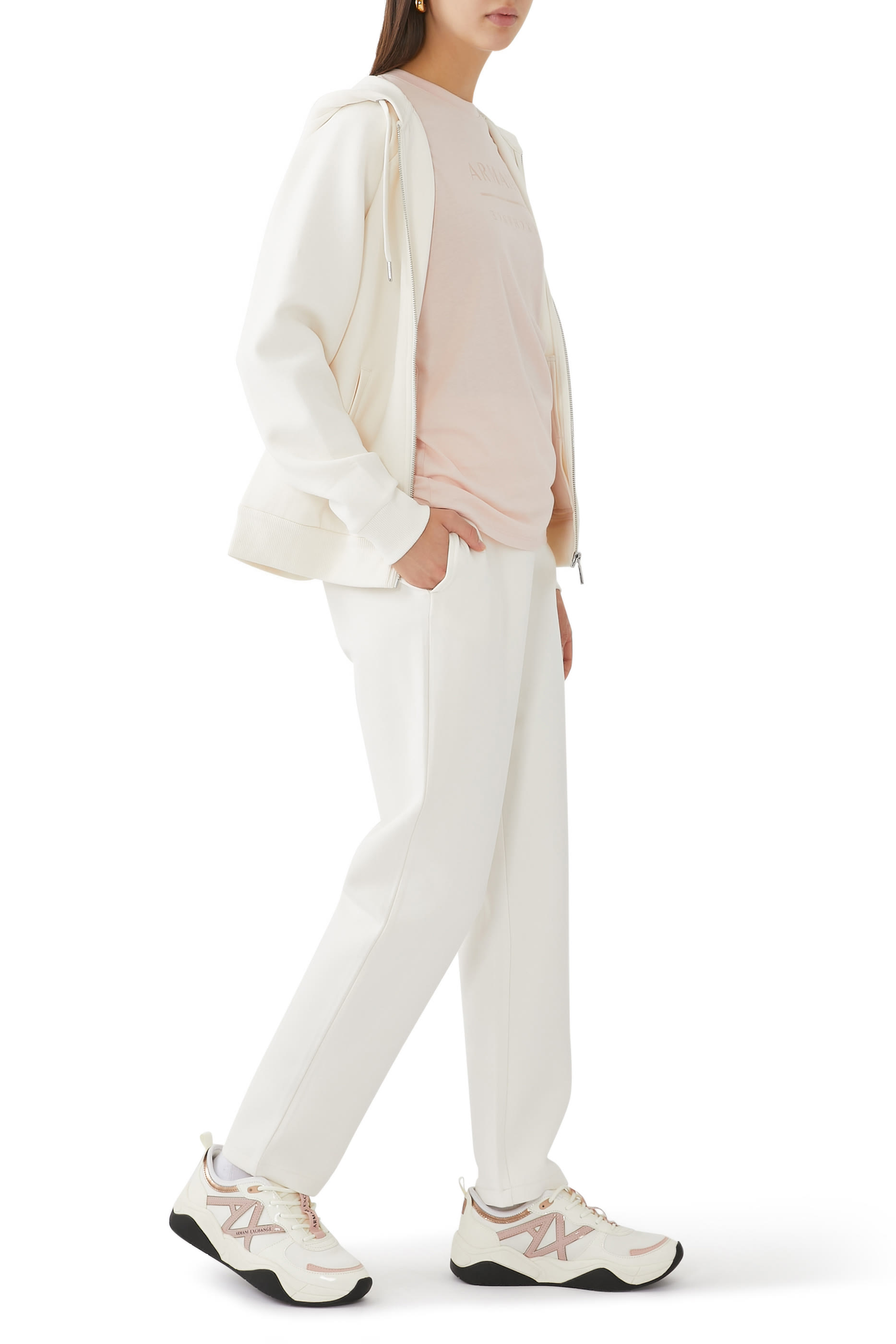 Stretch Fabric Zip-Up Hoodie