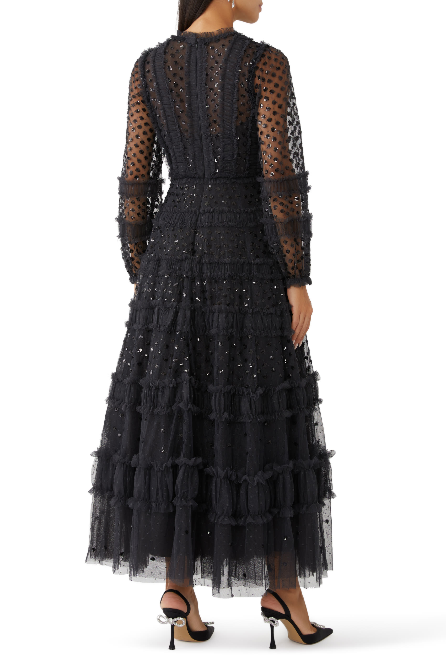 Dot Shimmer Ankle Gown