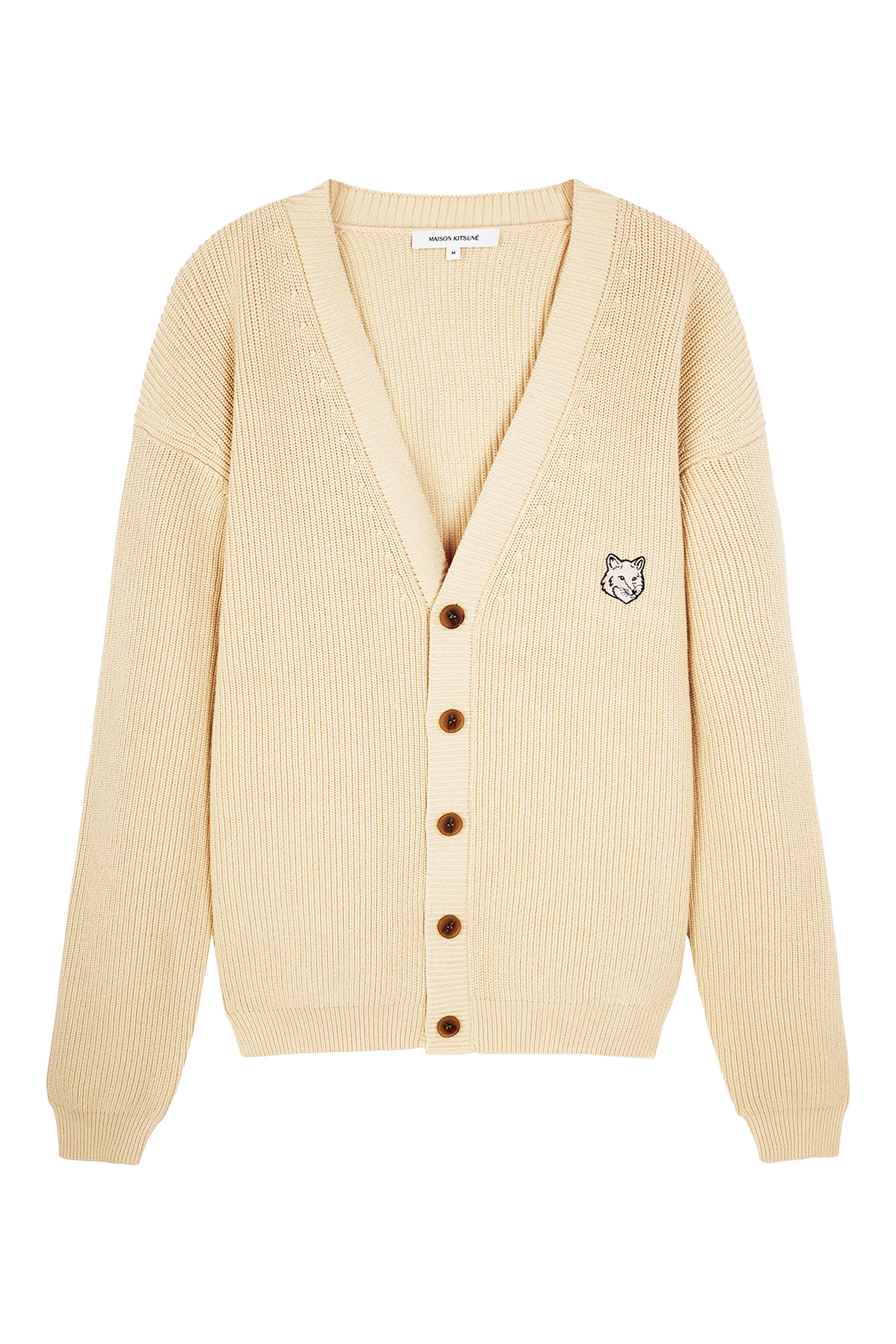 Bold Fox Head Patch Comfort Ribbed Cardigan