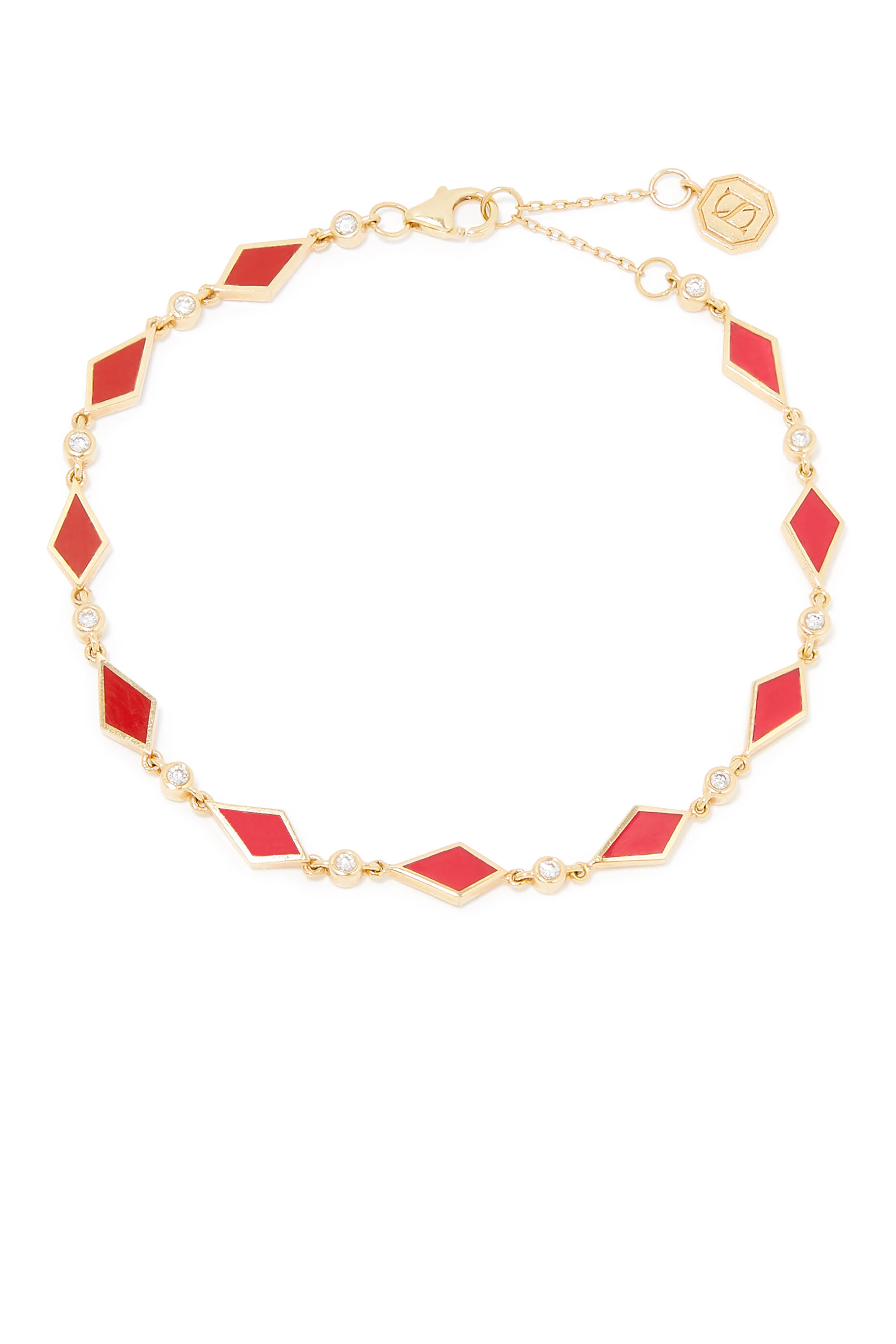 Mosaic Bracelet, 18k Yellow Gold & Diamonds