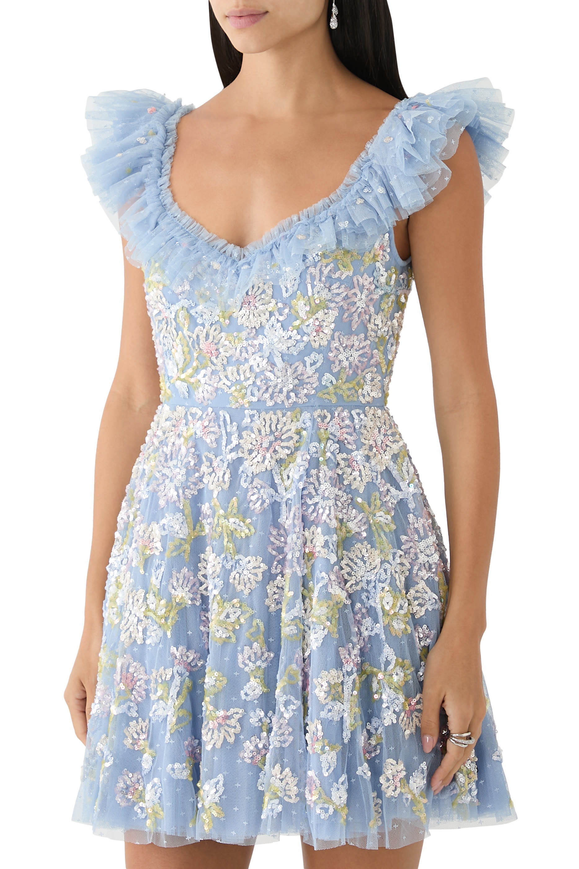 Sequin Dandelion Ruffle Ballerina Dress