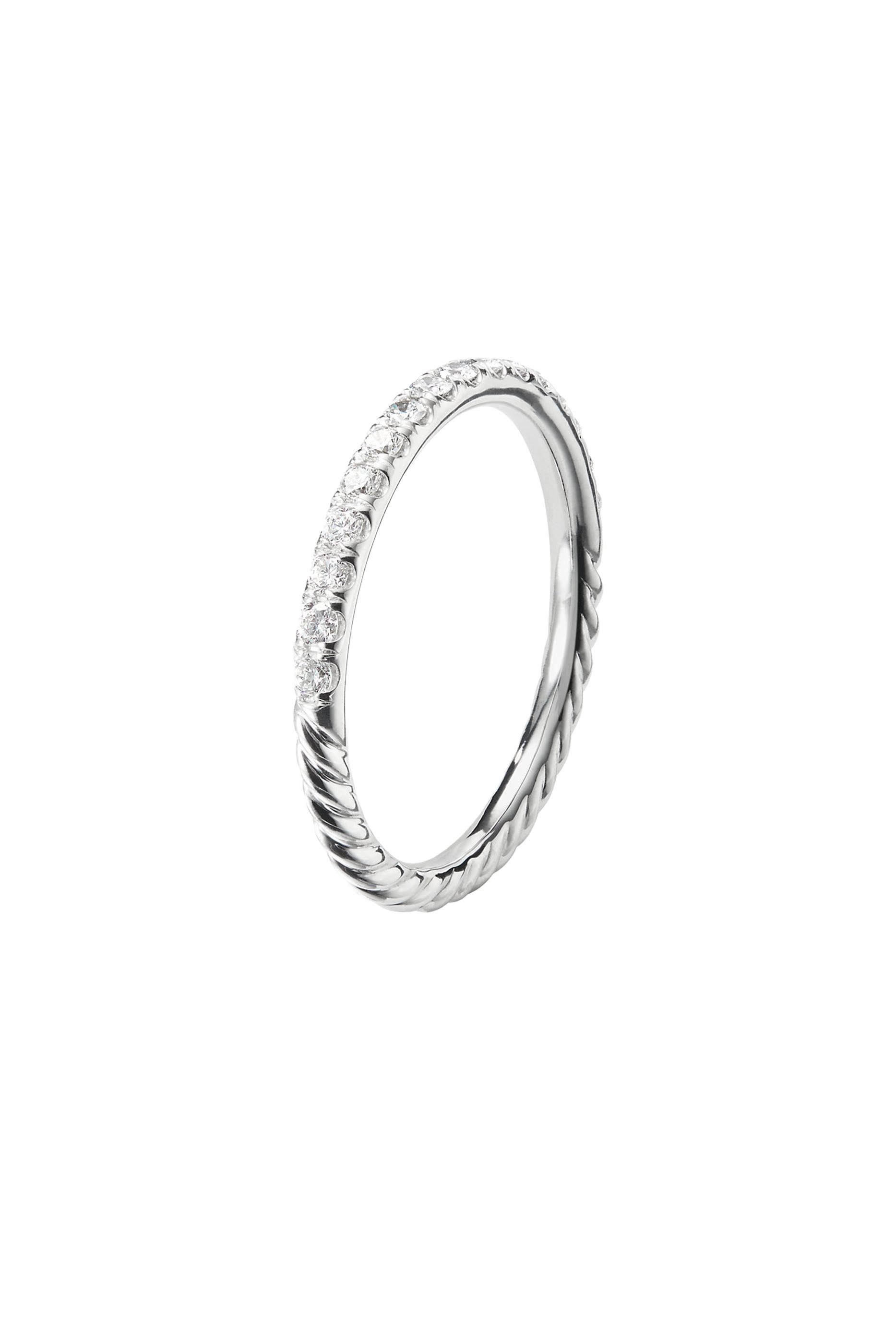 Cable Collectibles Stack Ring, 18k White Gold & Diamonds