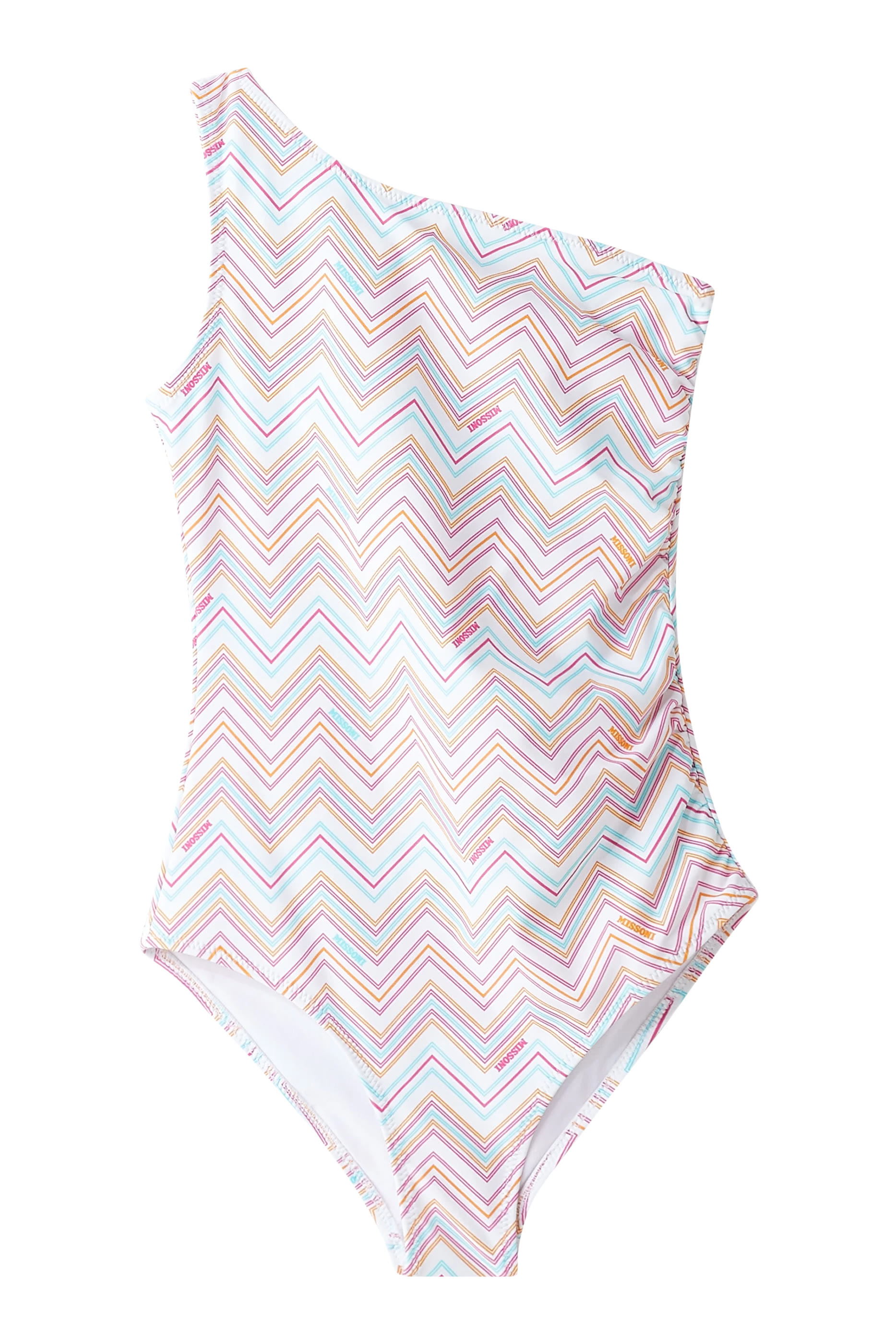 Kids Zigzag One Shoulder Swimsuit