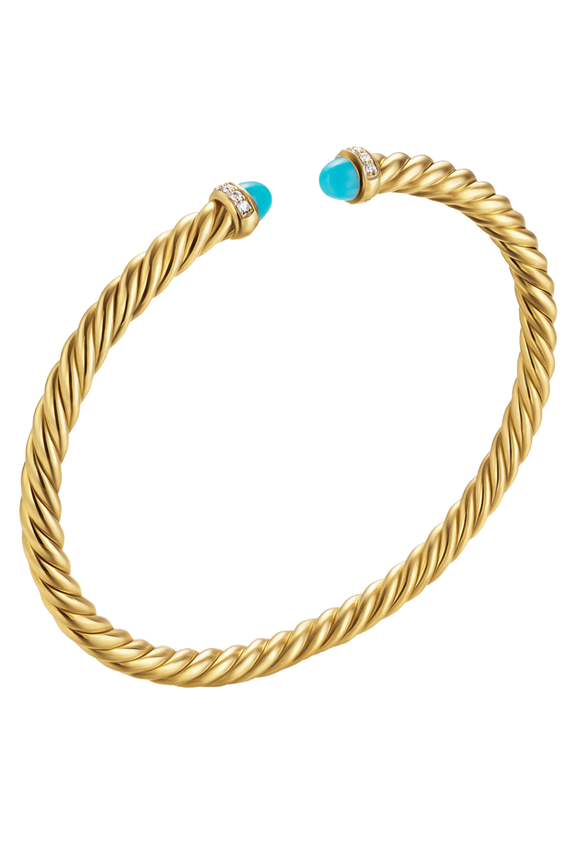 Cablespira&reg; Flex Bracelet, 18K Yellow Gold with Turquoise & Diamonds