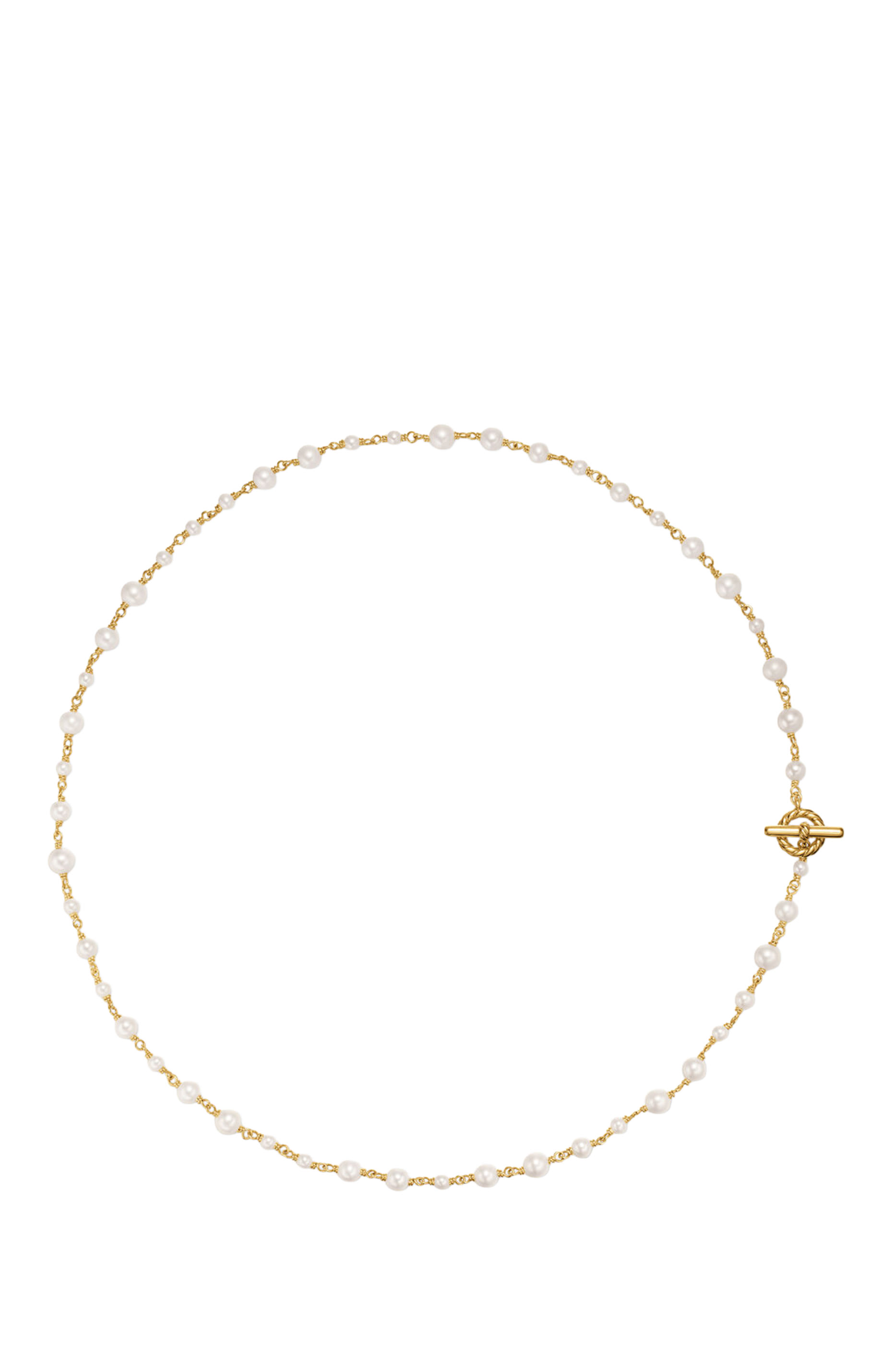 Classics Toggle Chain Necklace, 18k Yellow Gold & Cultured Freshwater Pearls
