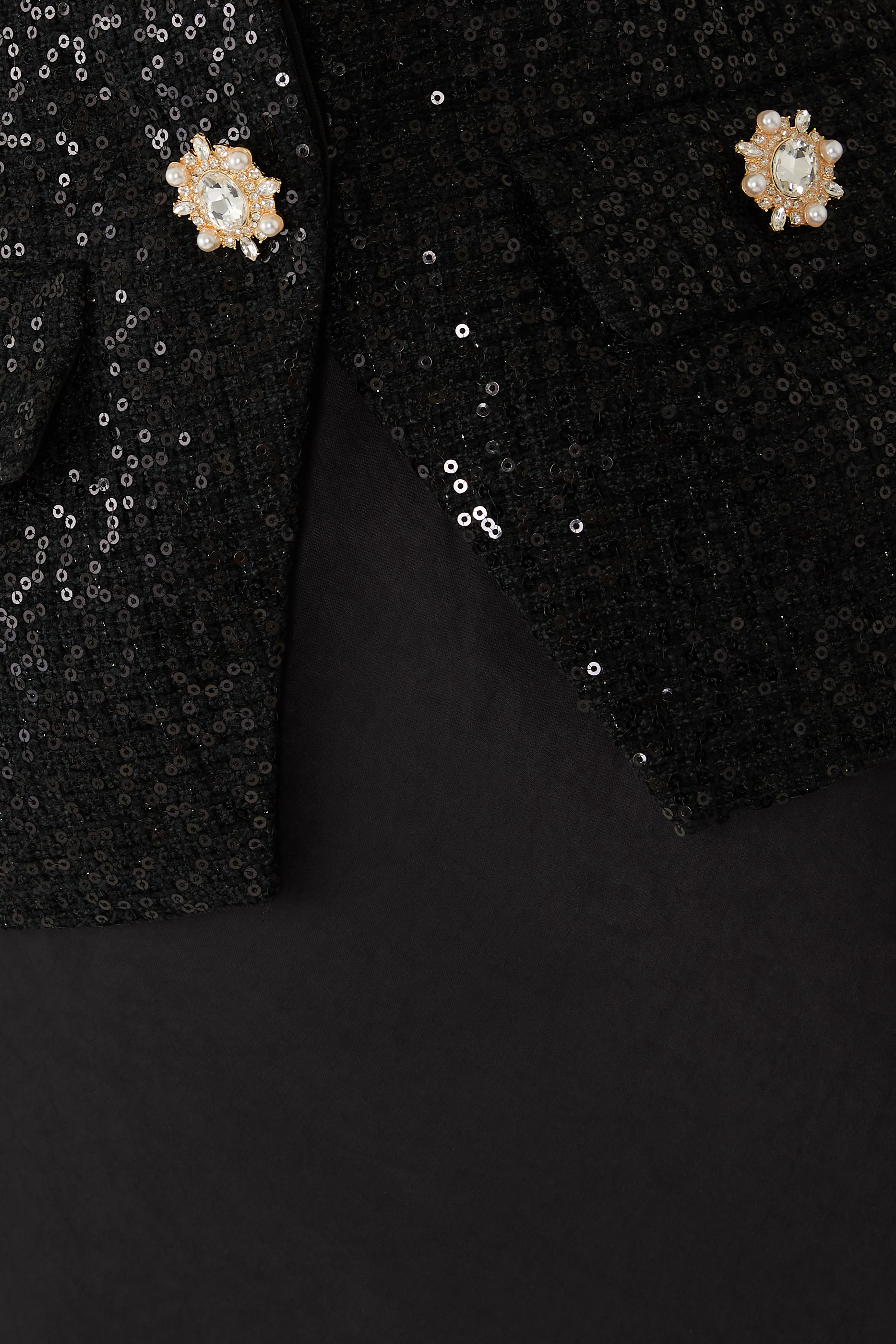 Sequin Boucle Satin Maxi Dress