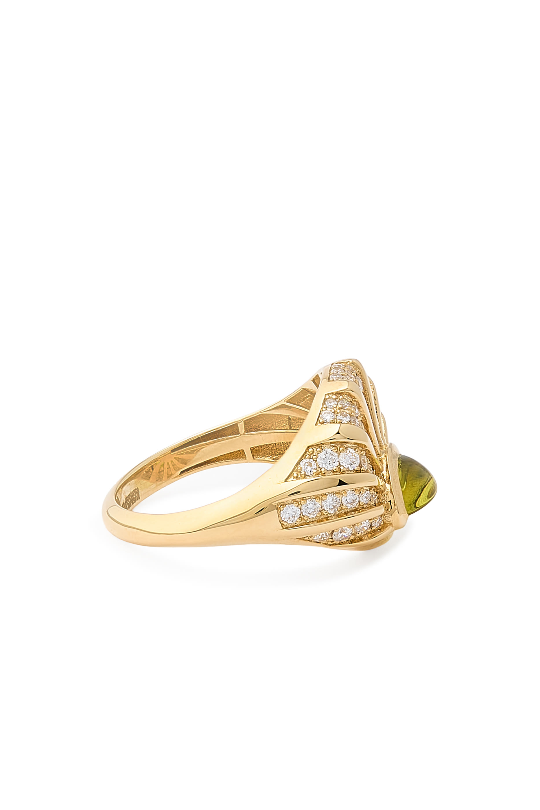 Sun Dawn Pinky Ring, 18K Yellow Gold with Citrine & Diamonds