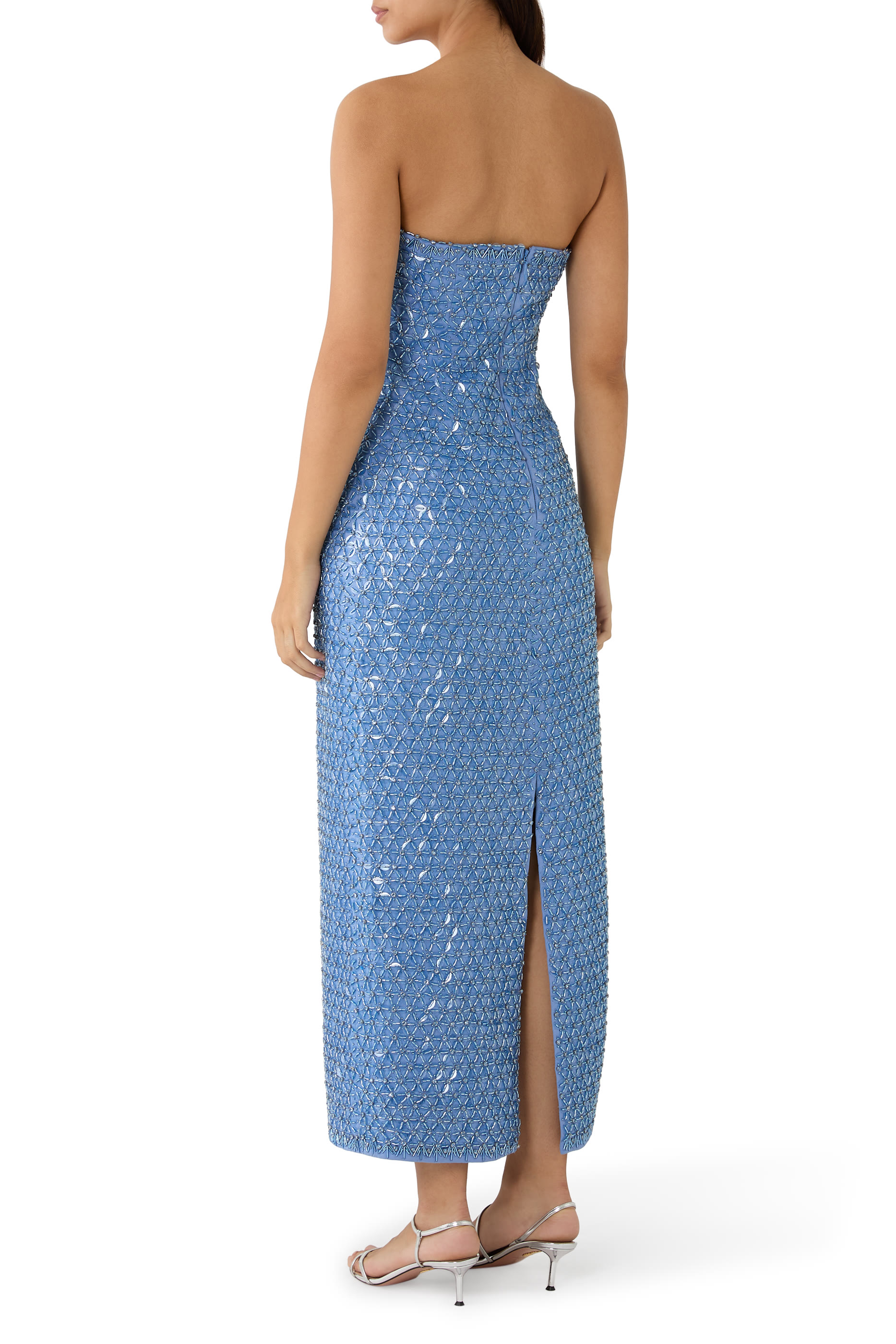 Vanessa Embellished Bustier Midi Dress