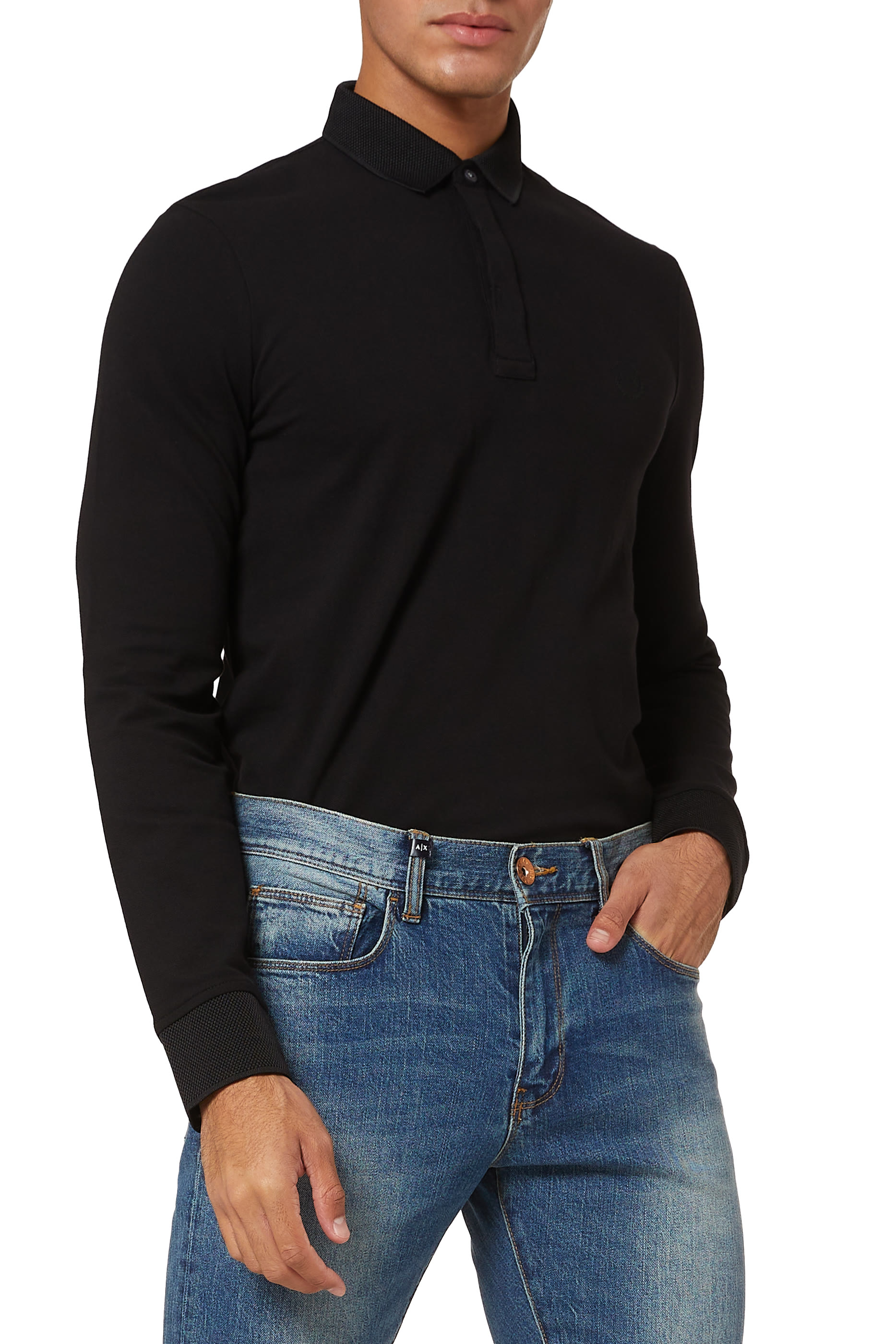 Circle Logo Stretch Cotton Polo Shirt