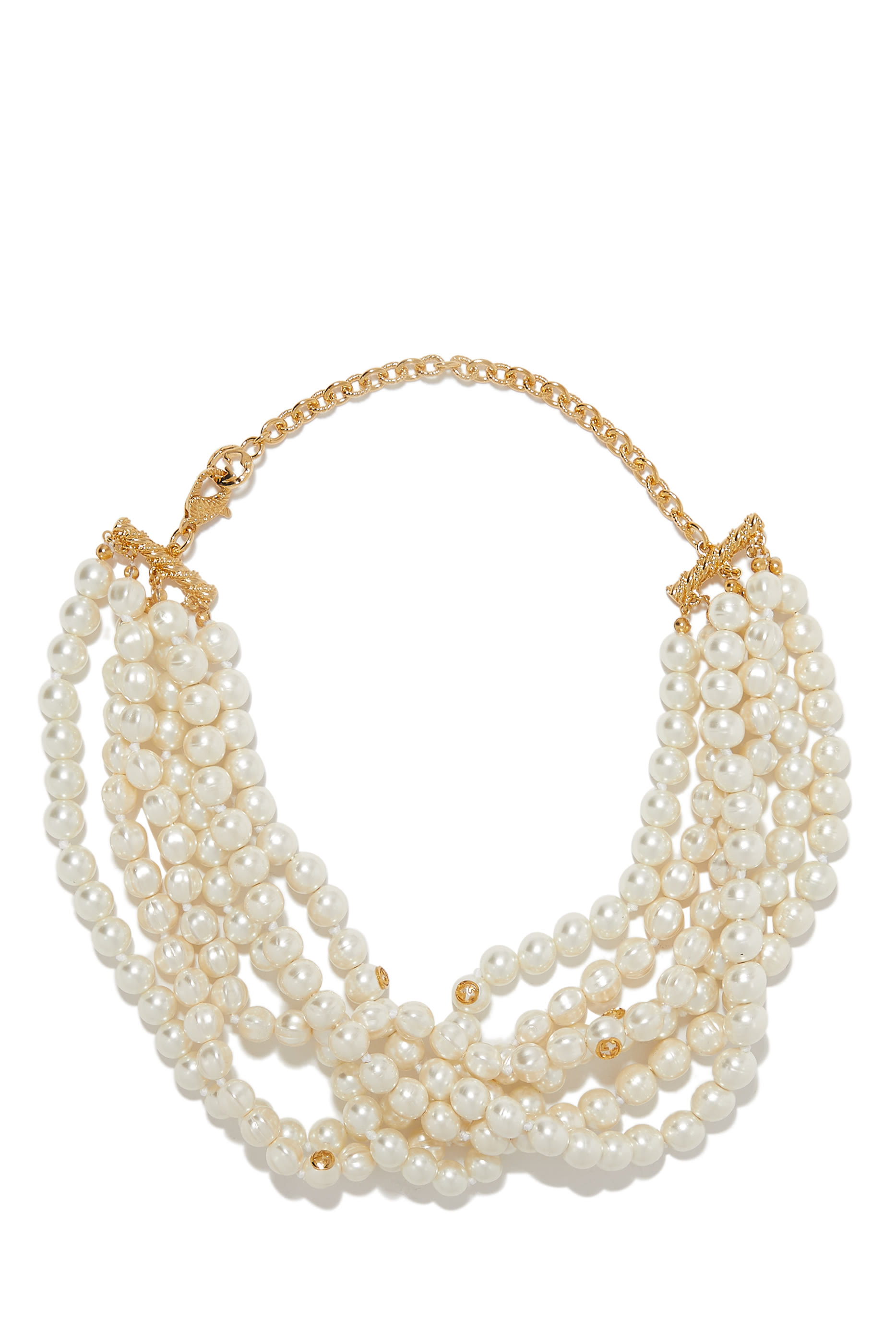 Multi-Layer Choker Necklace, Pearl