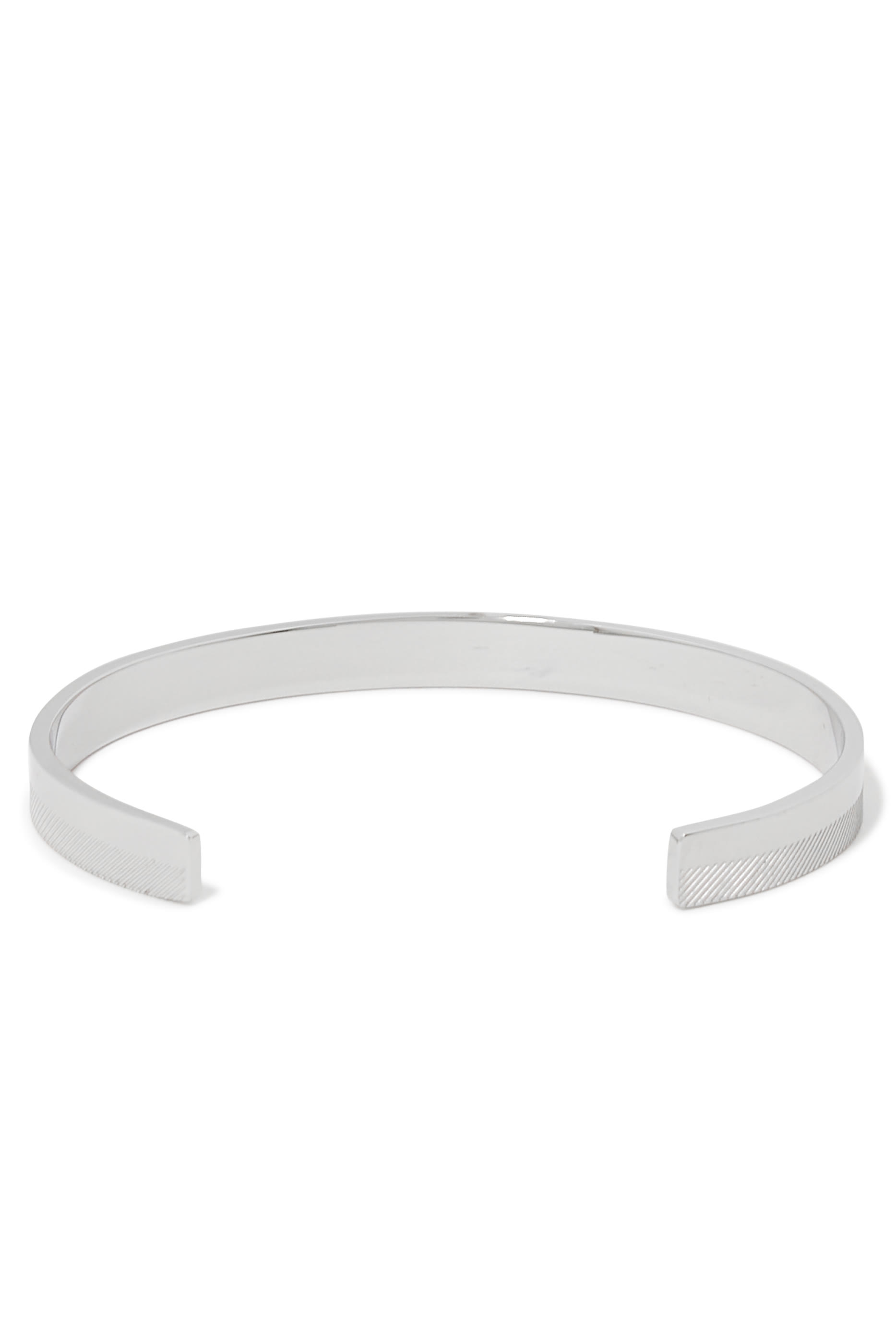 Etched Lines and Logo Cuff Bracelet