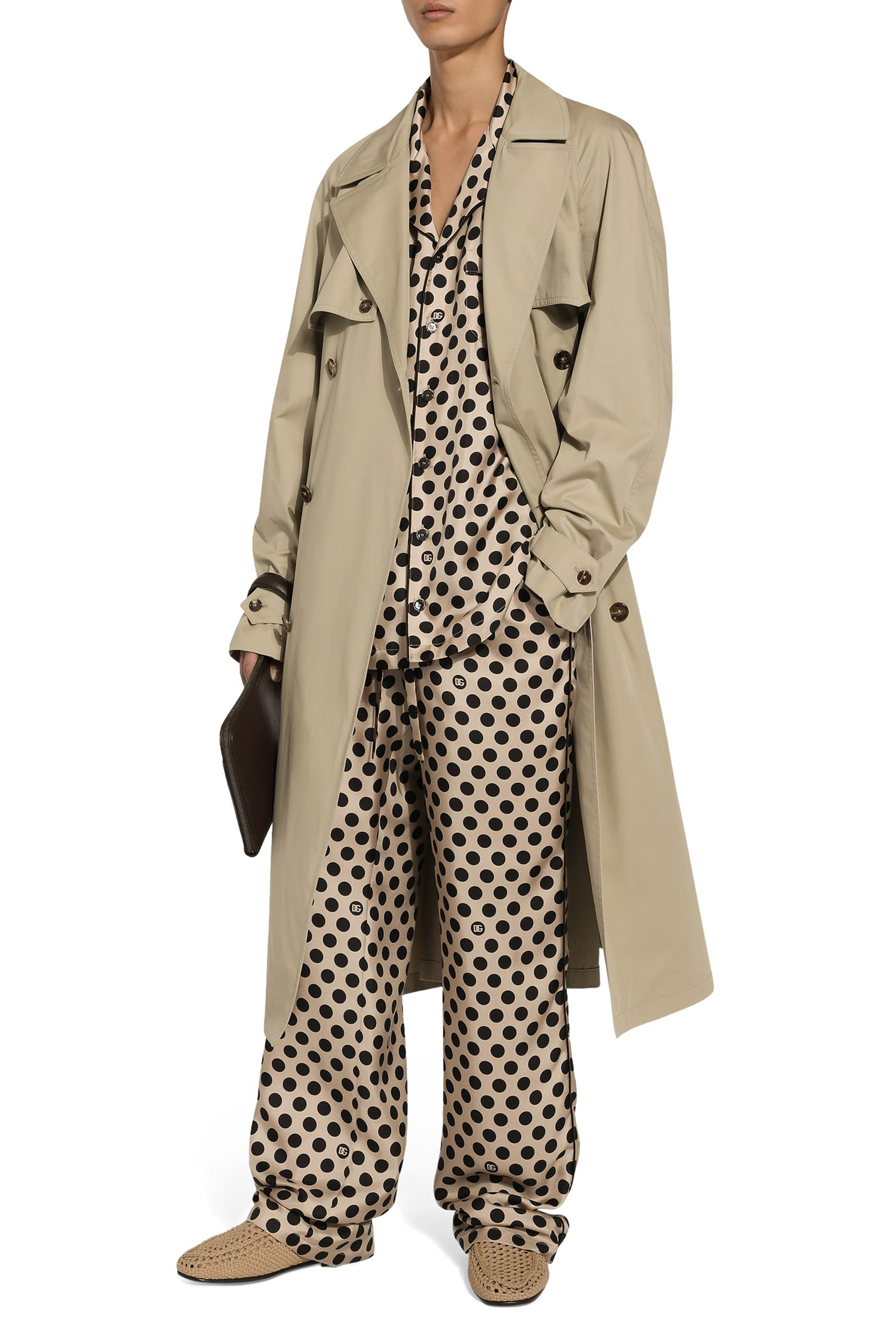 Polka-Dot Print and DG Logo Silk Jogging Pants